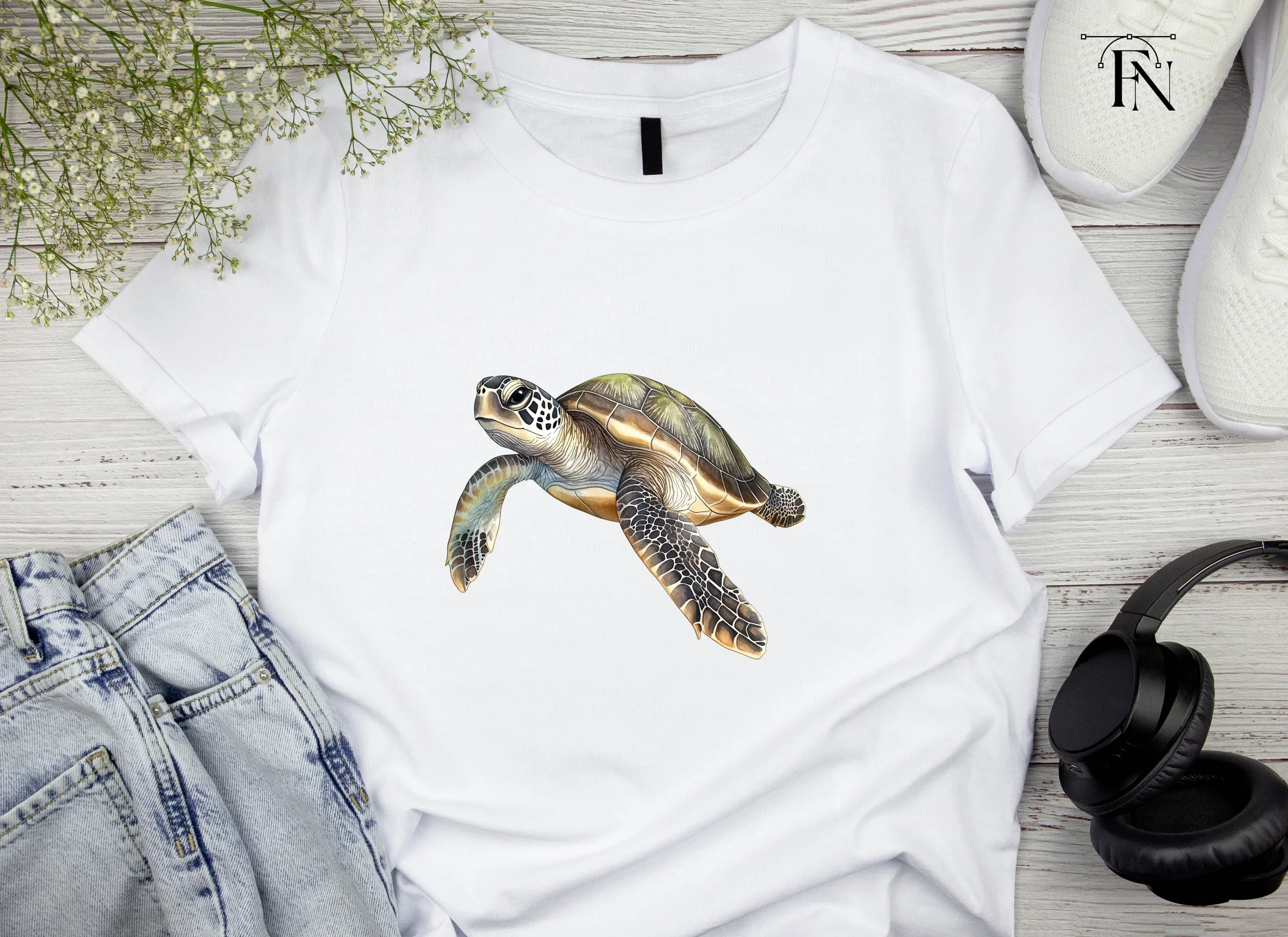Green Sea Turtle Clipart Bundle - Image 3