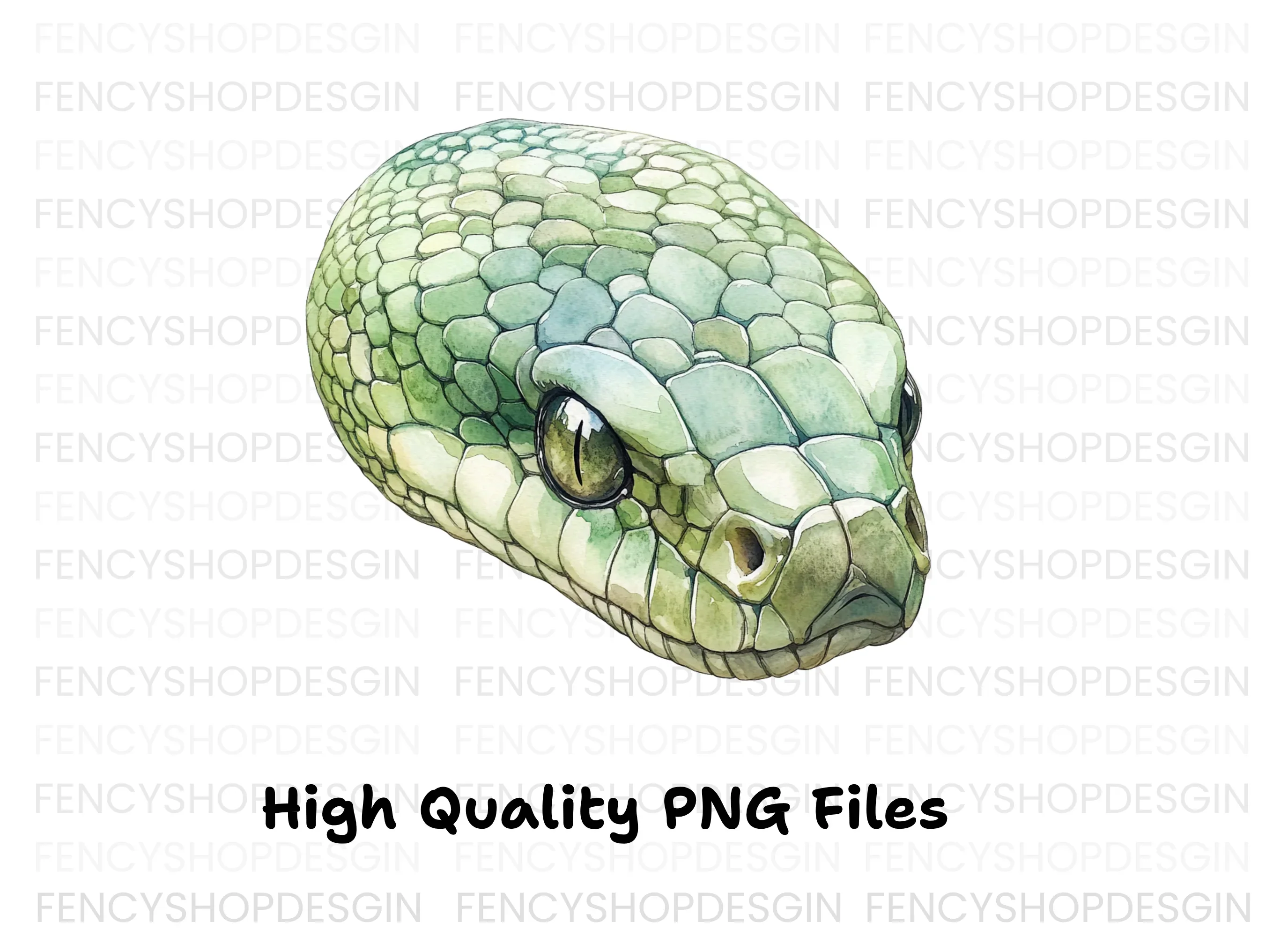 Green Snake Head Clipart Bundle - Image 3