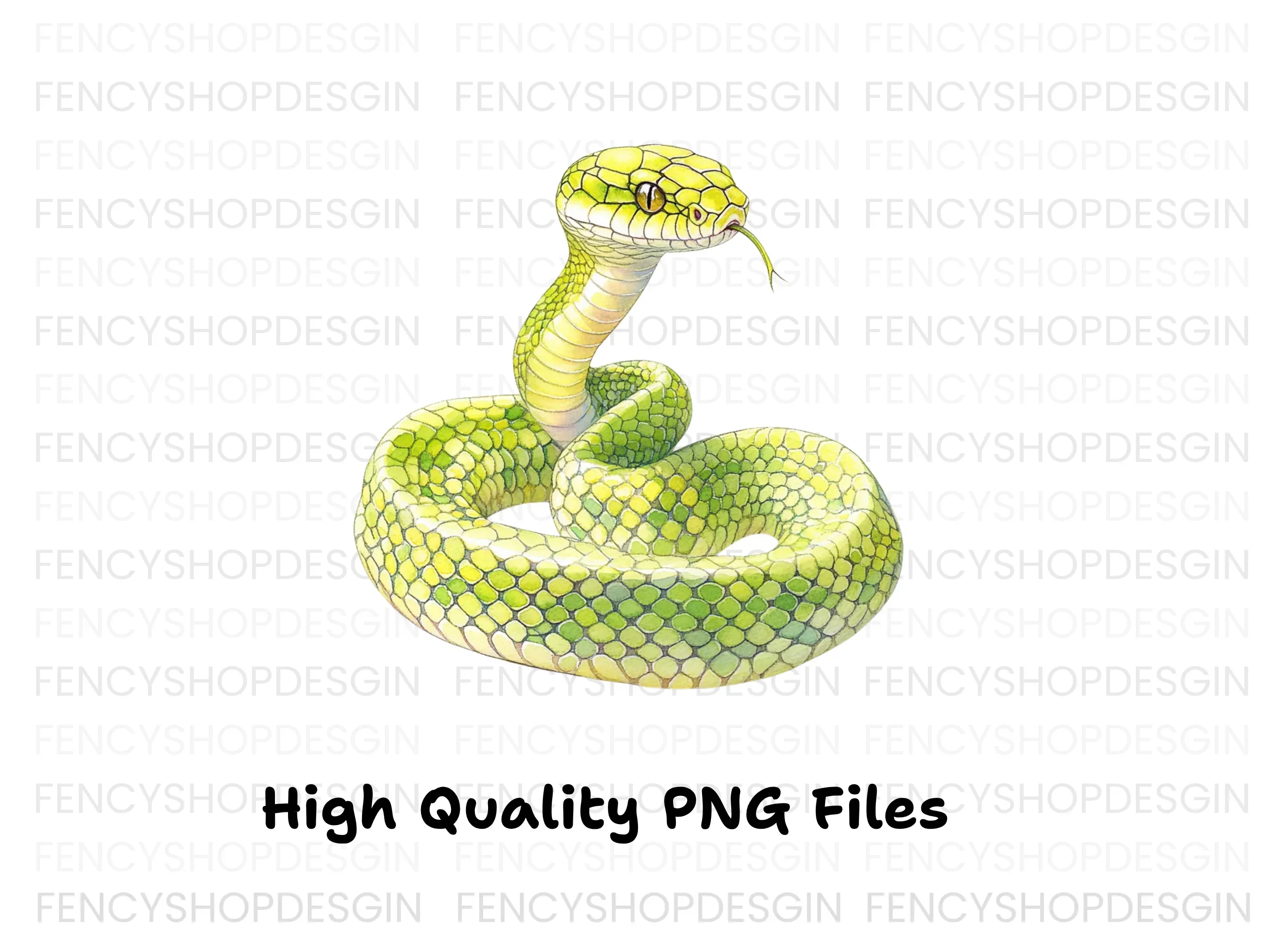Green Snake Illustrations Clipart Bundle - Image 3