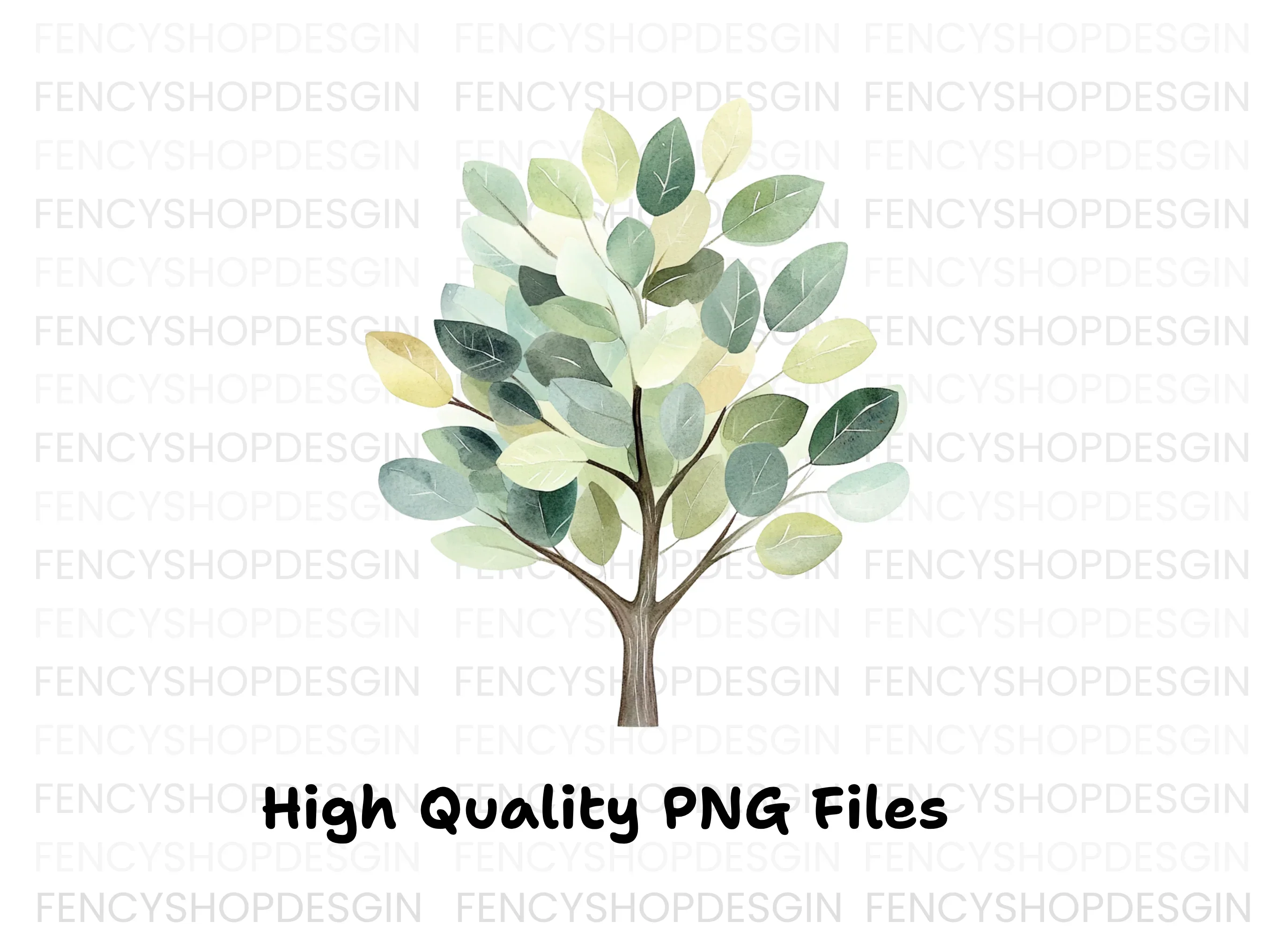 Green Tree Clipart Bundle - Image 2