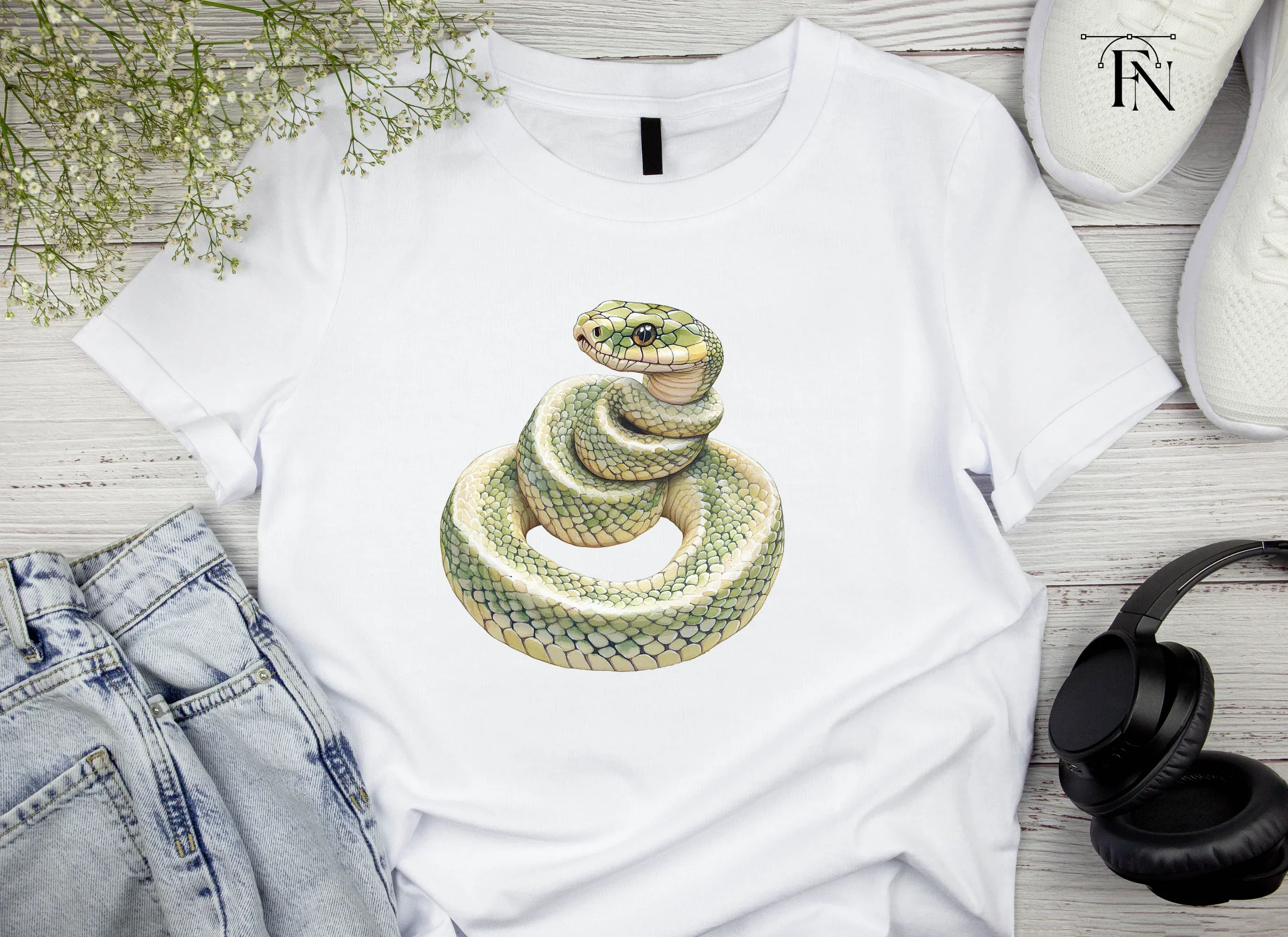 Green Tree Python Clipart Bundle - Image 3