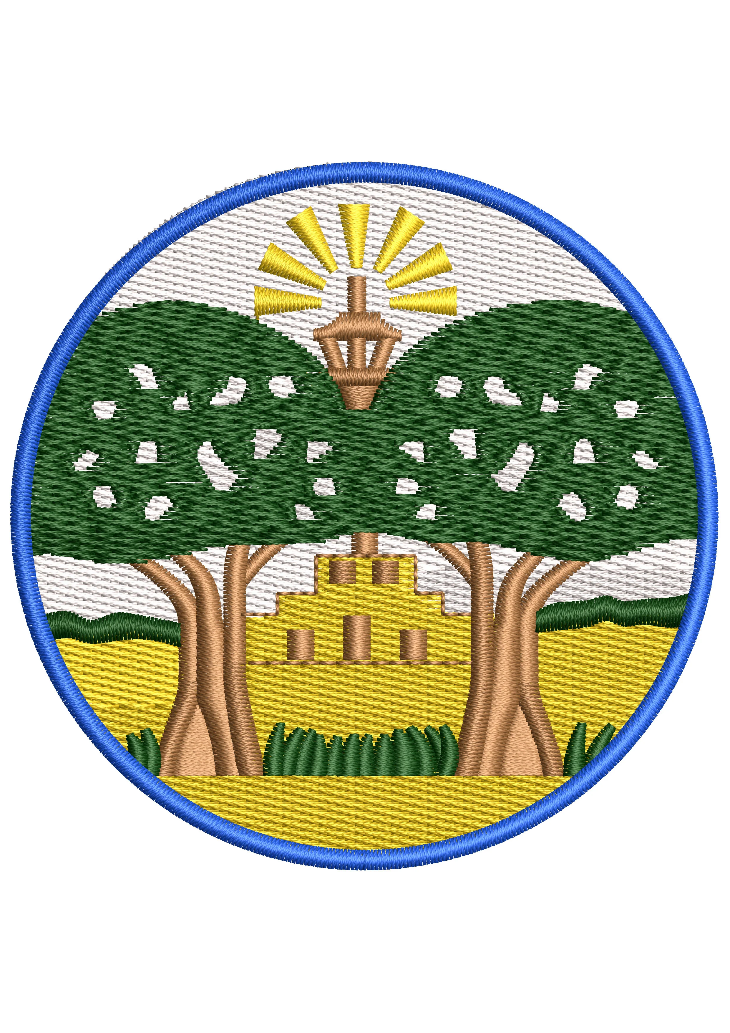 Green Trees Embroidery Design