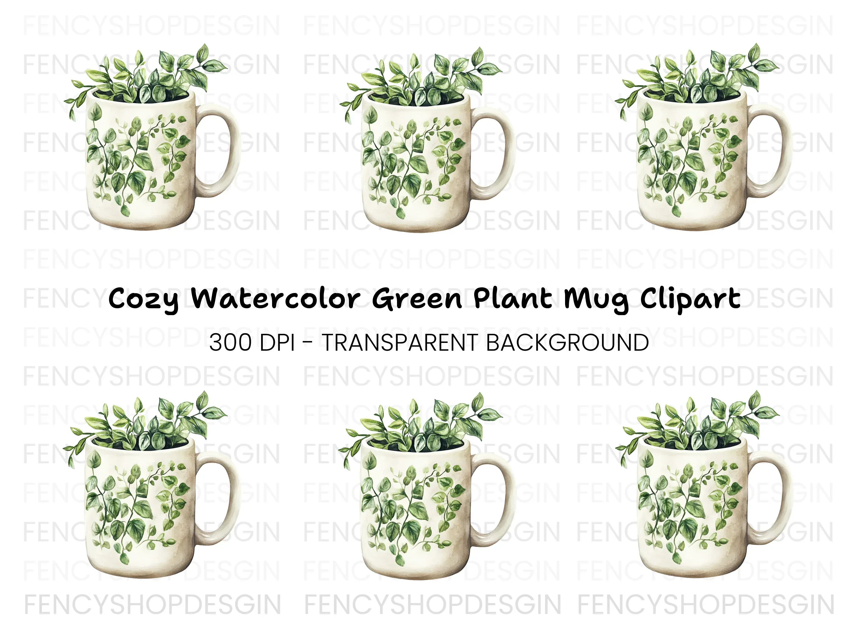 Green Vine Plant Clipart Bundle