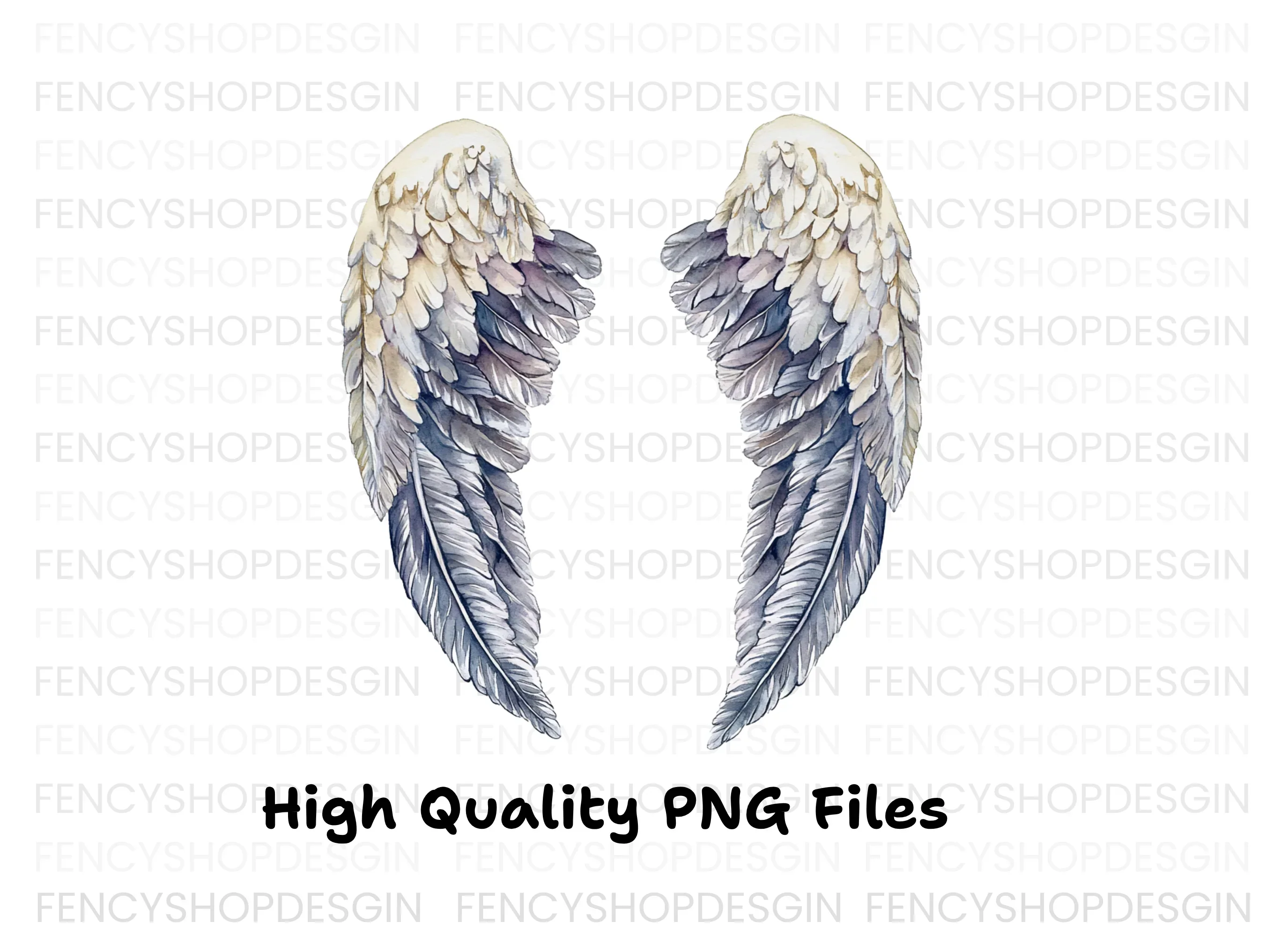 Grey Angel Wings Clipart Bundle - Image 2