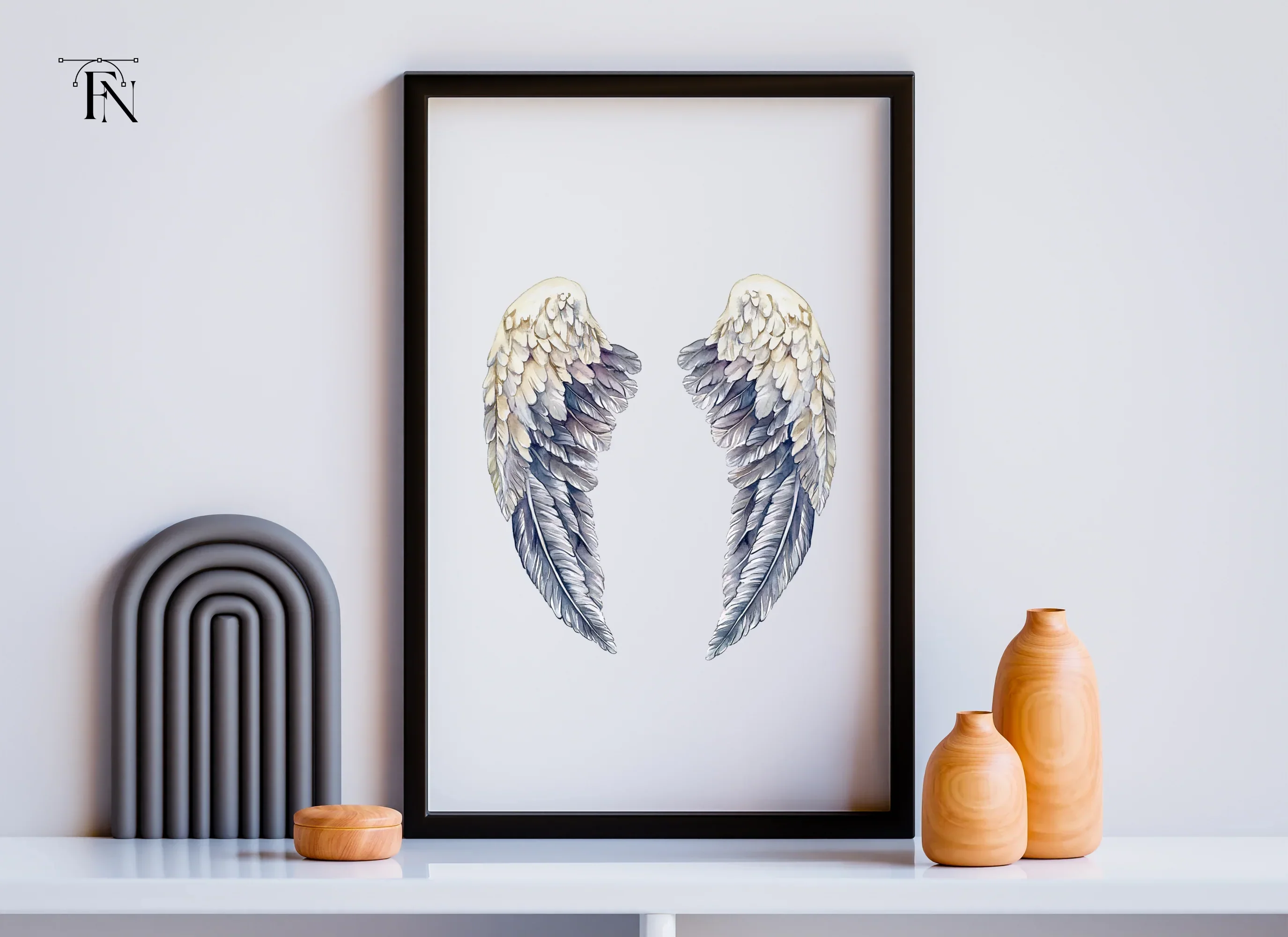 Grey Angel Wings Clipart Bundle - Image 3