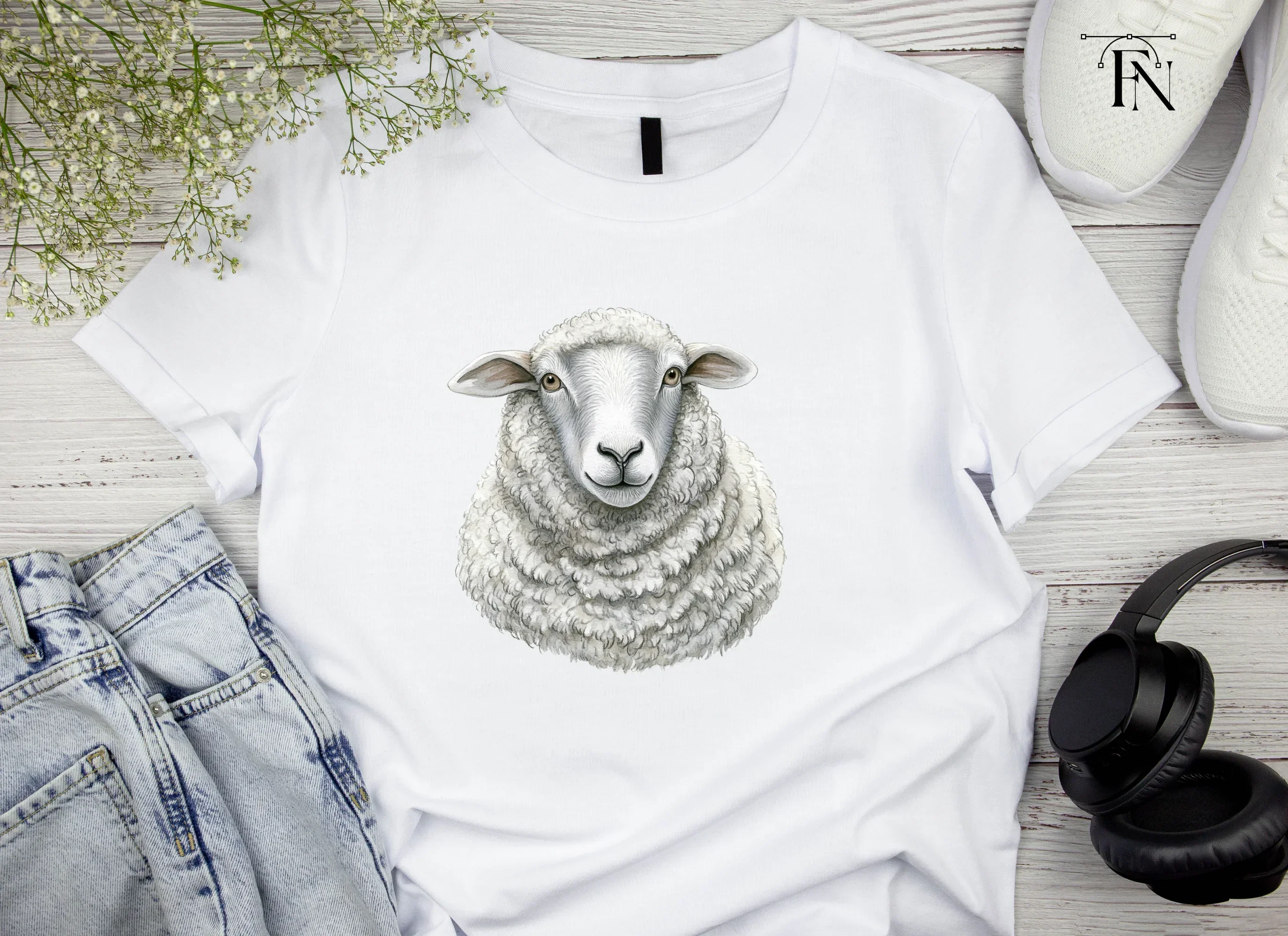 Grey Faced Sheep Clipart Bundle - Image 5