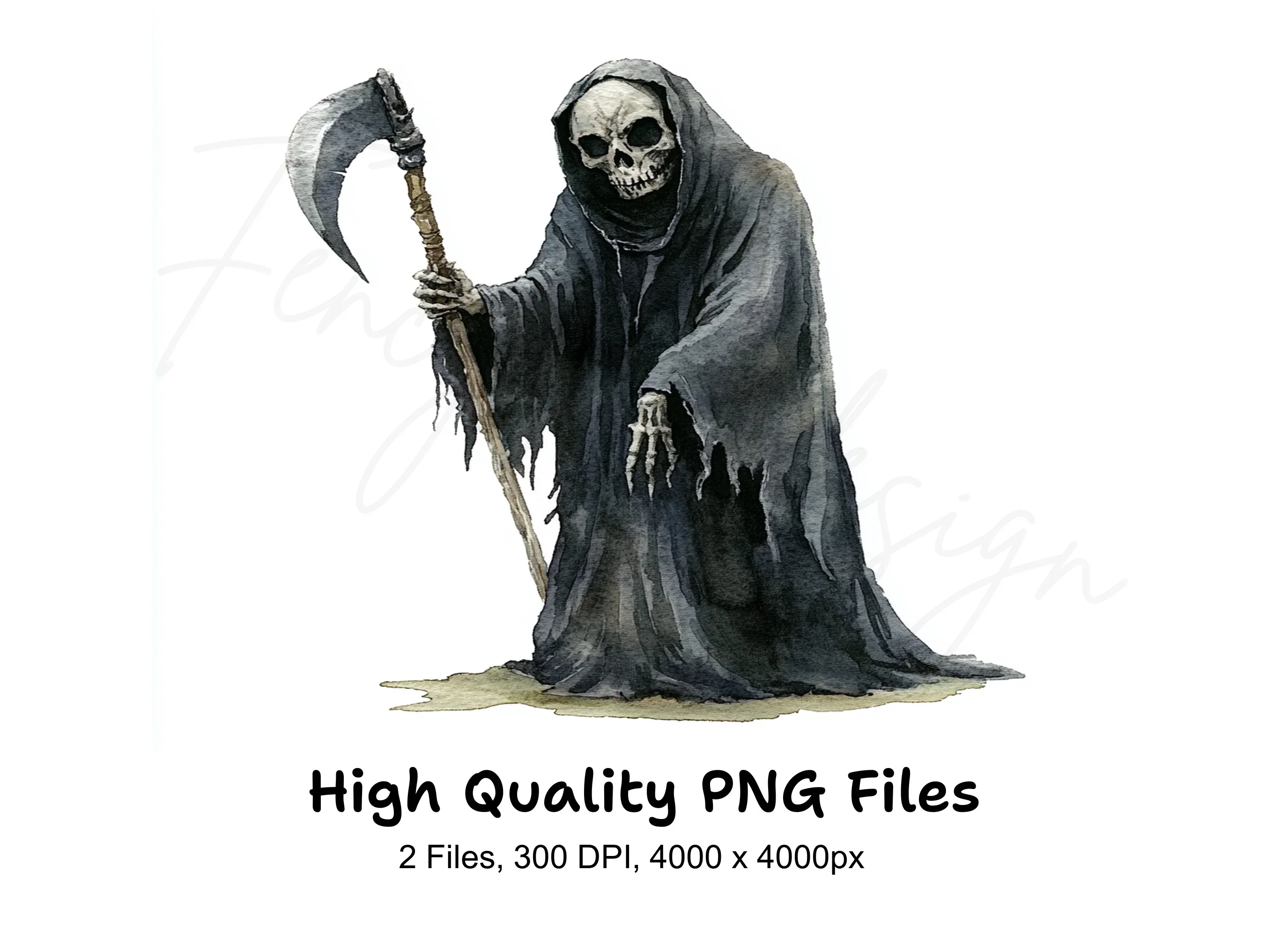Grim Reaper Illustrations Clipart Bundle