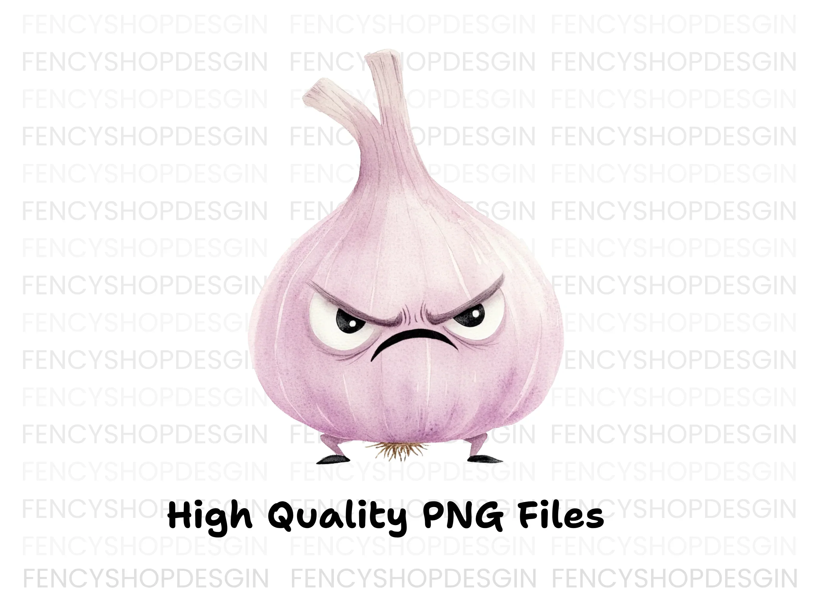 Grumpy Garlic and Onion Duo Clipart Bundle - Image 3