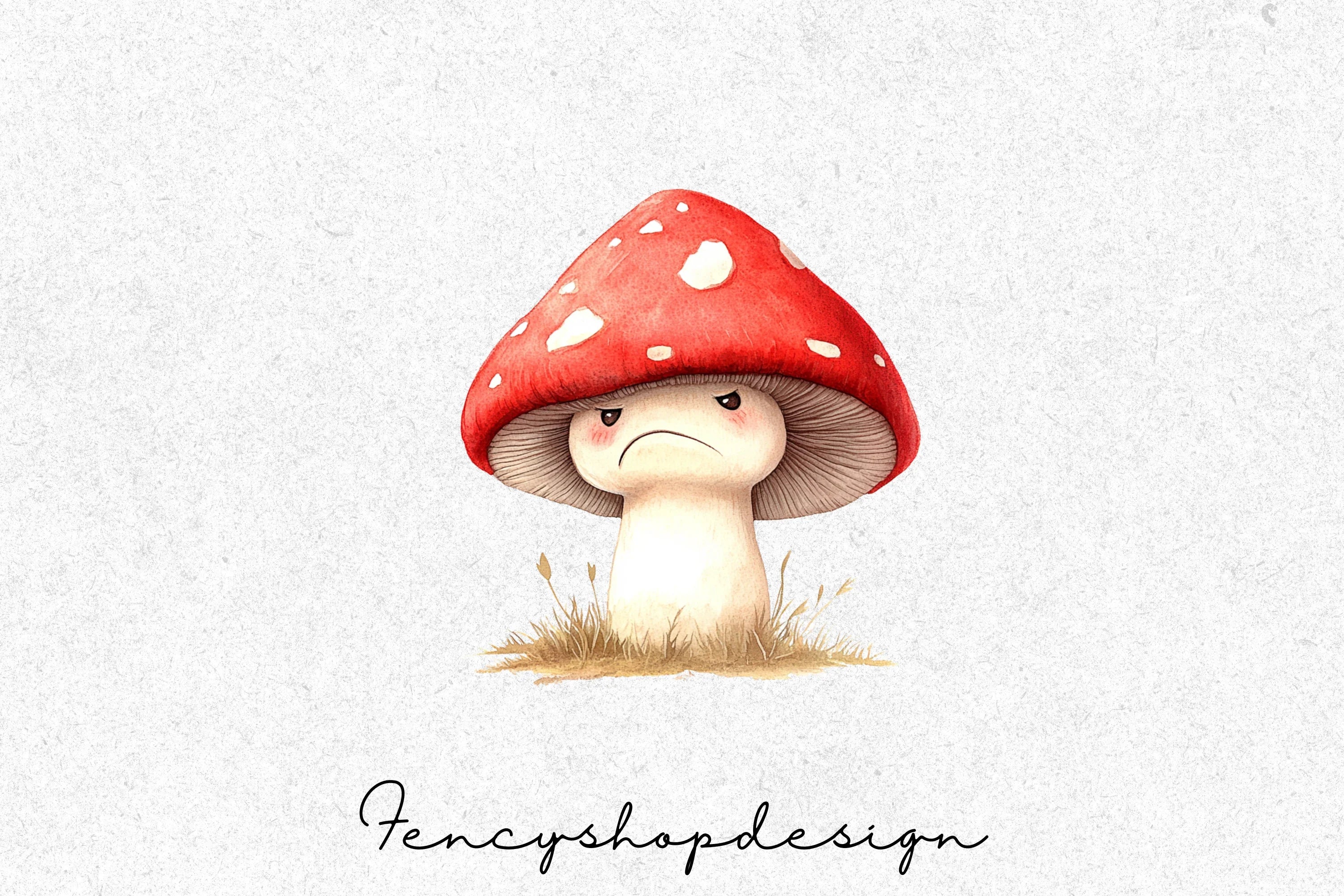 Grumpy Mushroom Clipart Bundle - Image 3