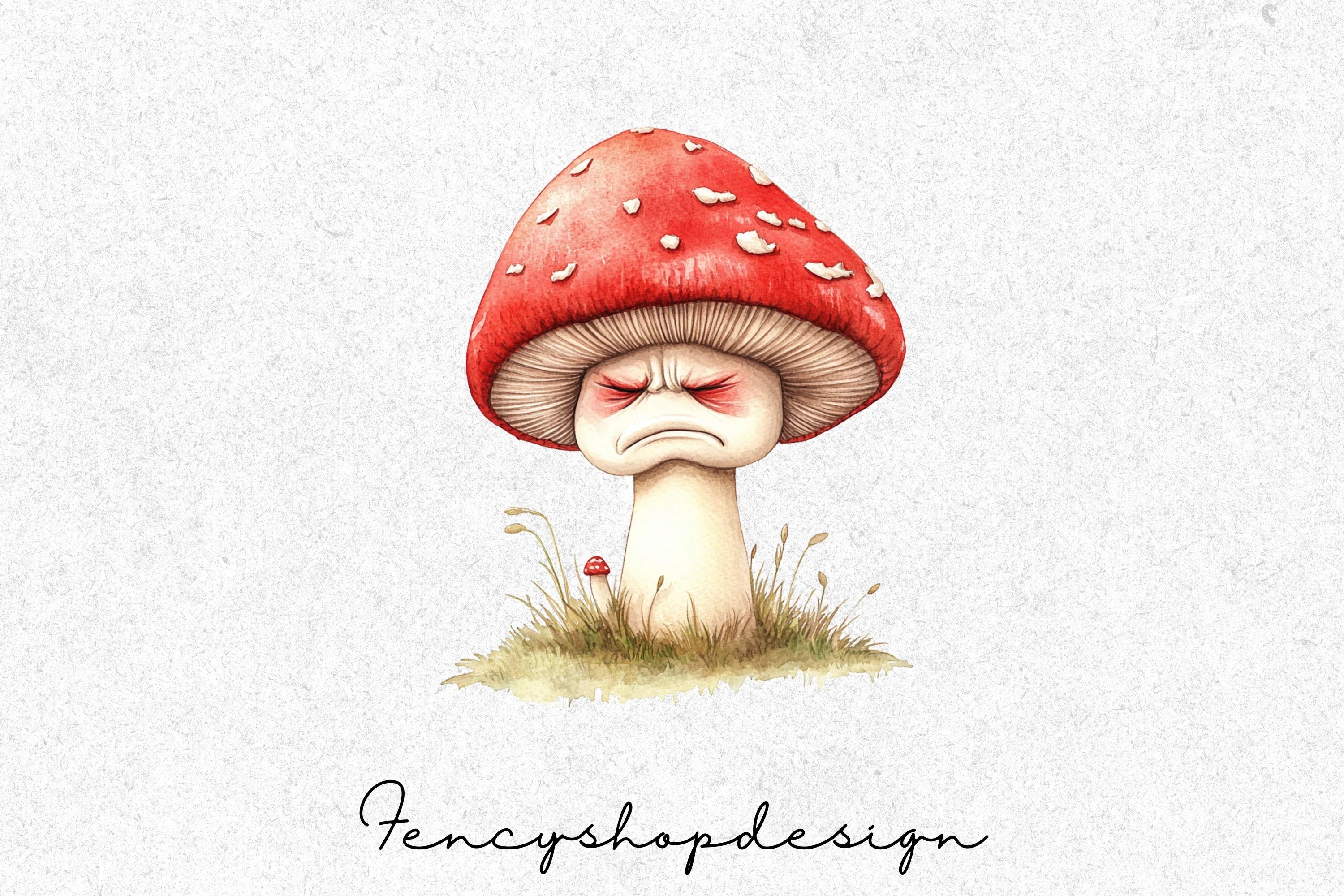 Grumpy Mushroom Clipart Bundle - Image 4