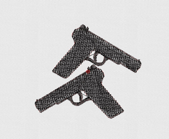 Guns Embroidery Design