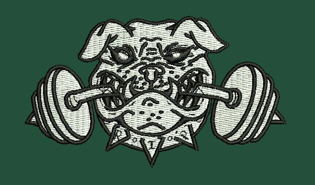 Gym Dog Embroidery Design