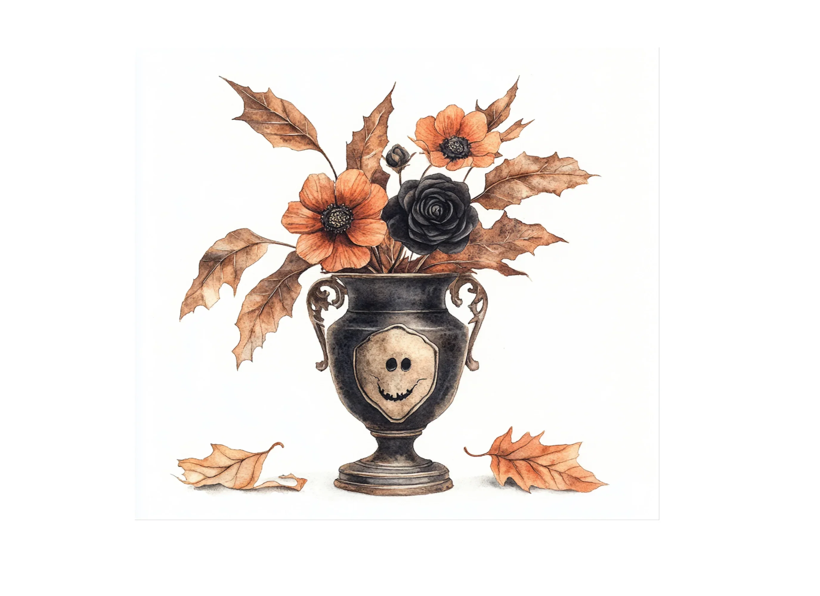 Halloween Floral Vase Clipart Bundle - Image 2