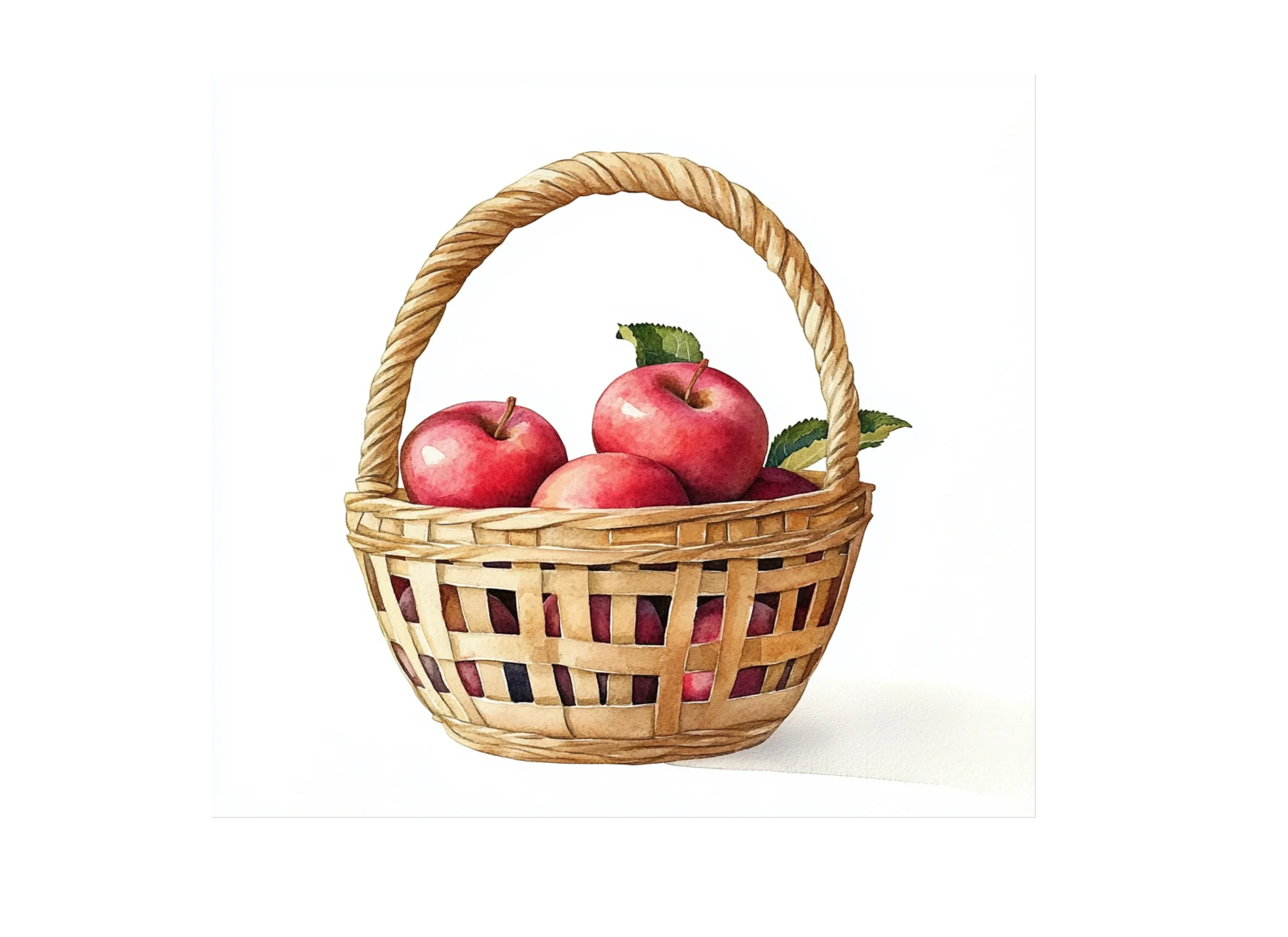 Hand Drawn Apple Basket Illustrations Clipart Bundle - Image 2
