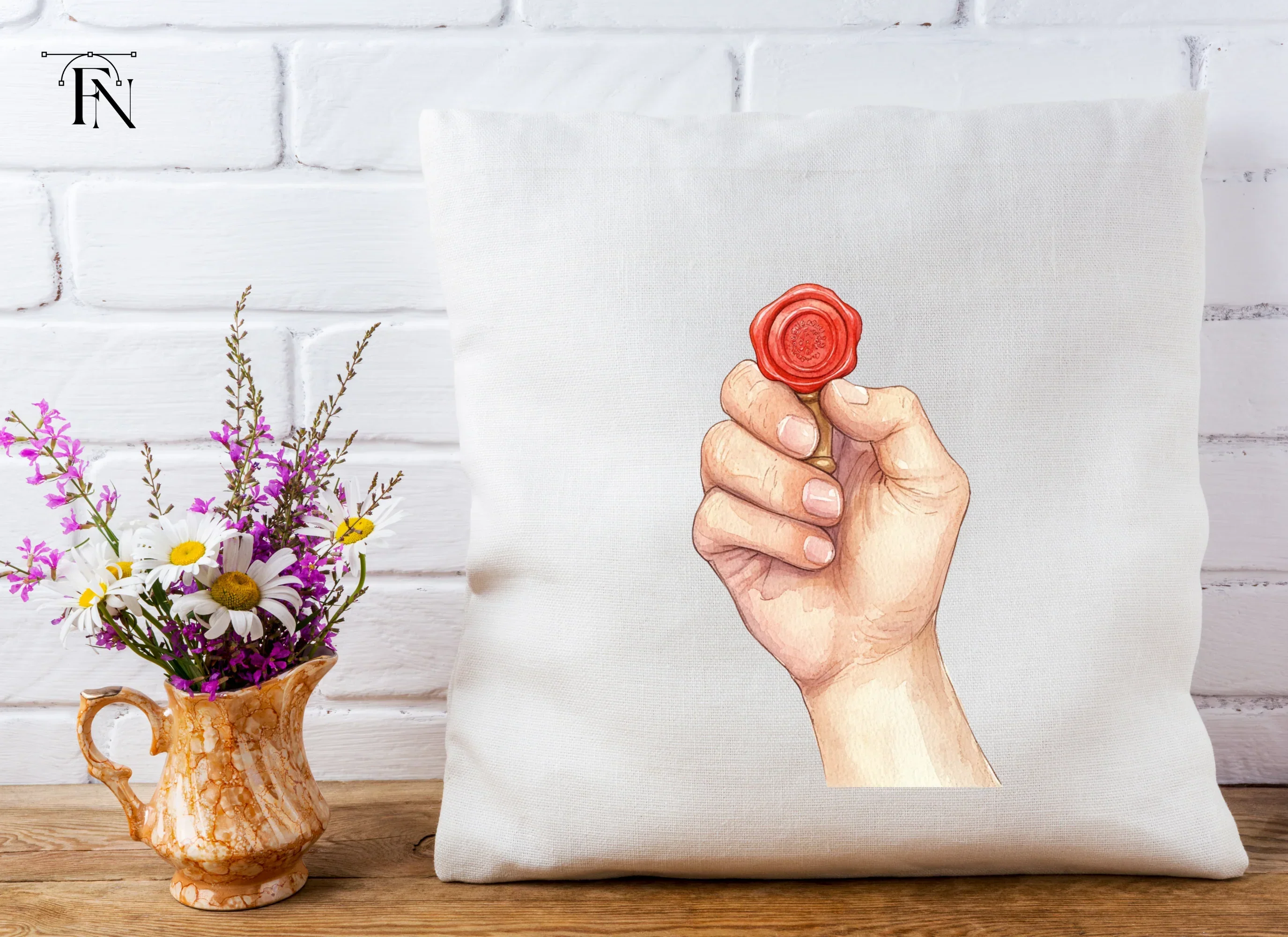 Hand Holding Wax Seal Clipart Bundle - Image 4