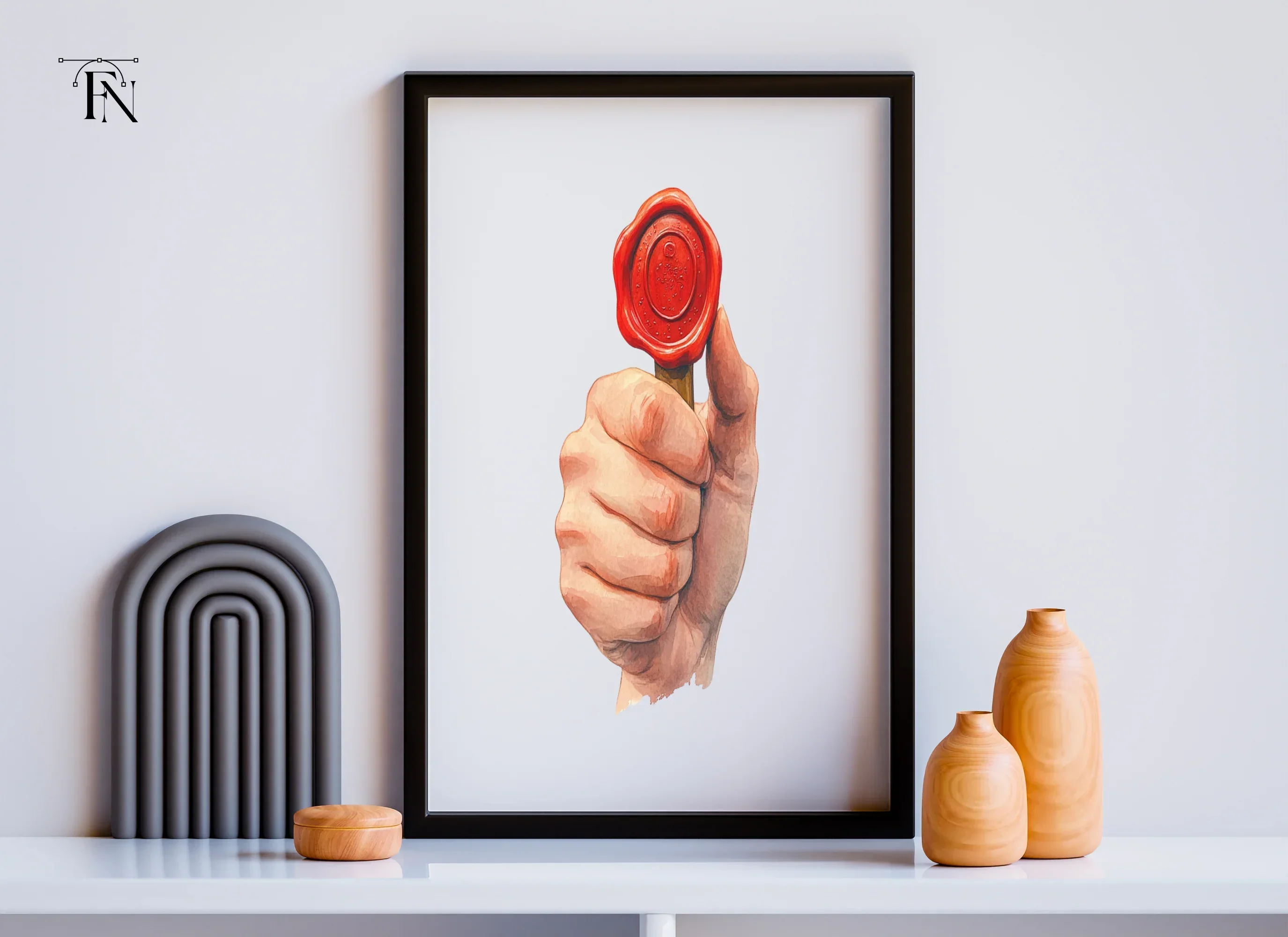 Hand Holding Wax Seal Clipart Bundle - Image 5