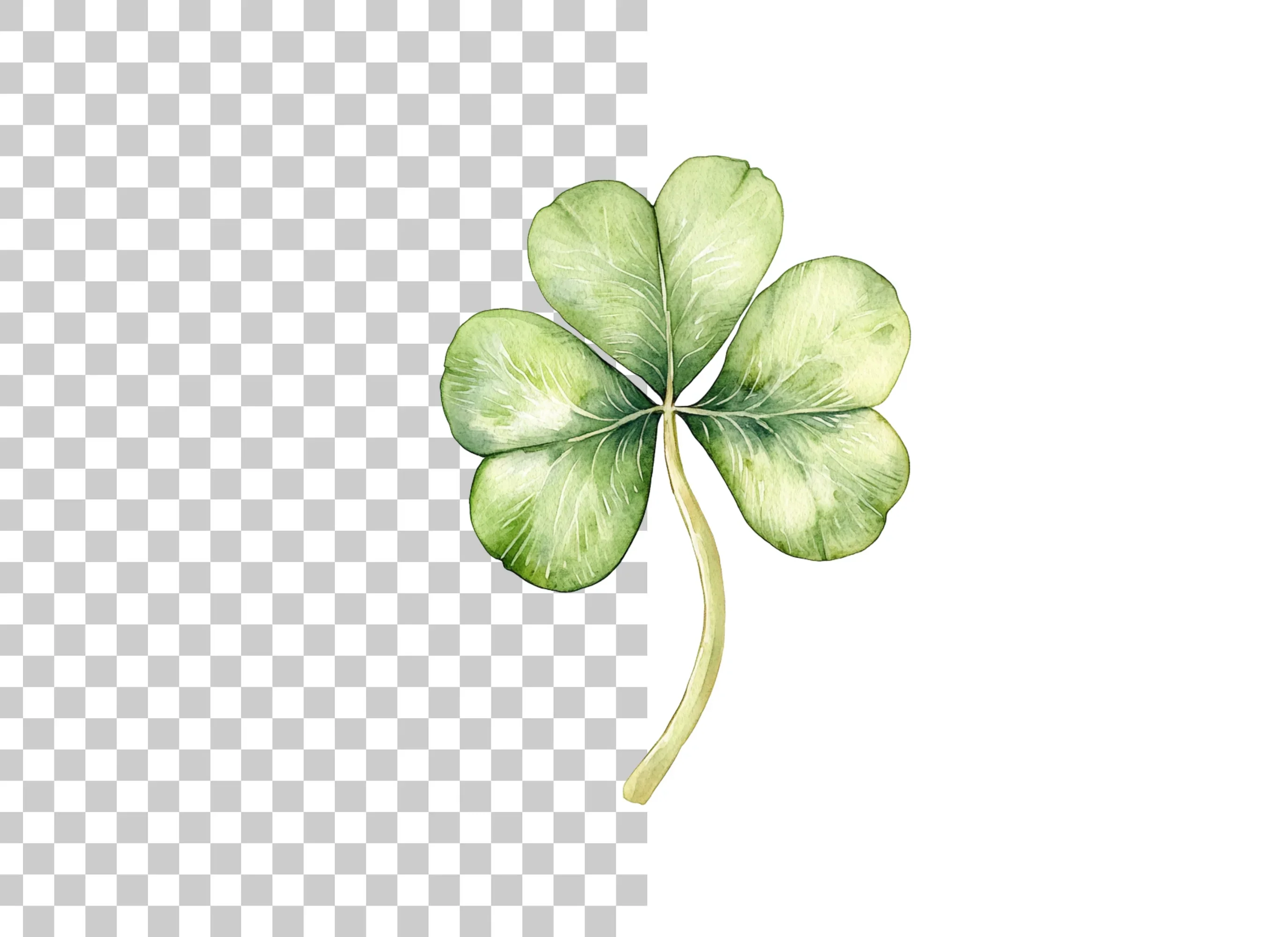 Hand Painted Clover Leaf Illustrations Clipart Bundle - Image 6