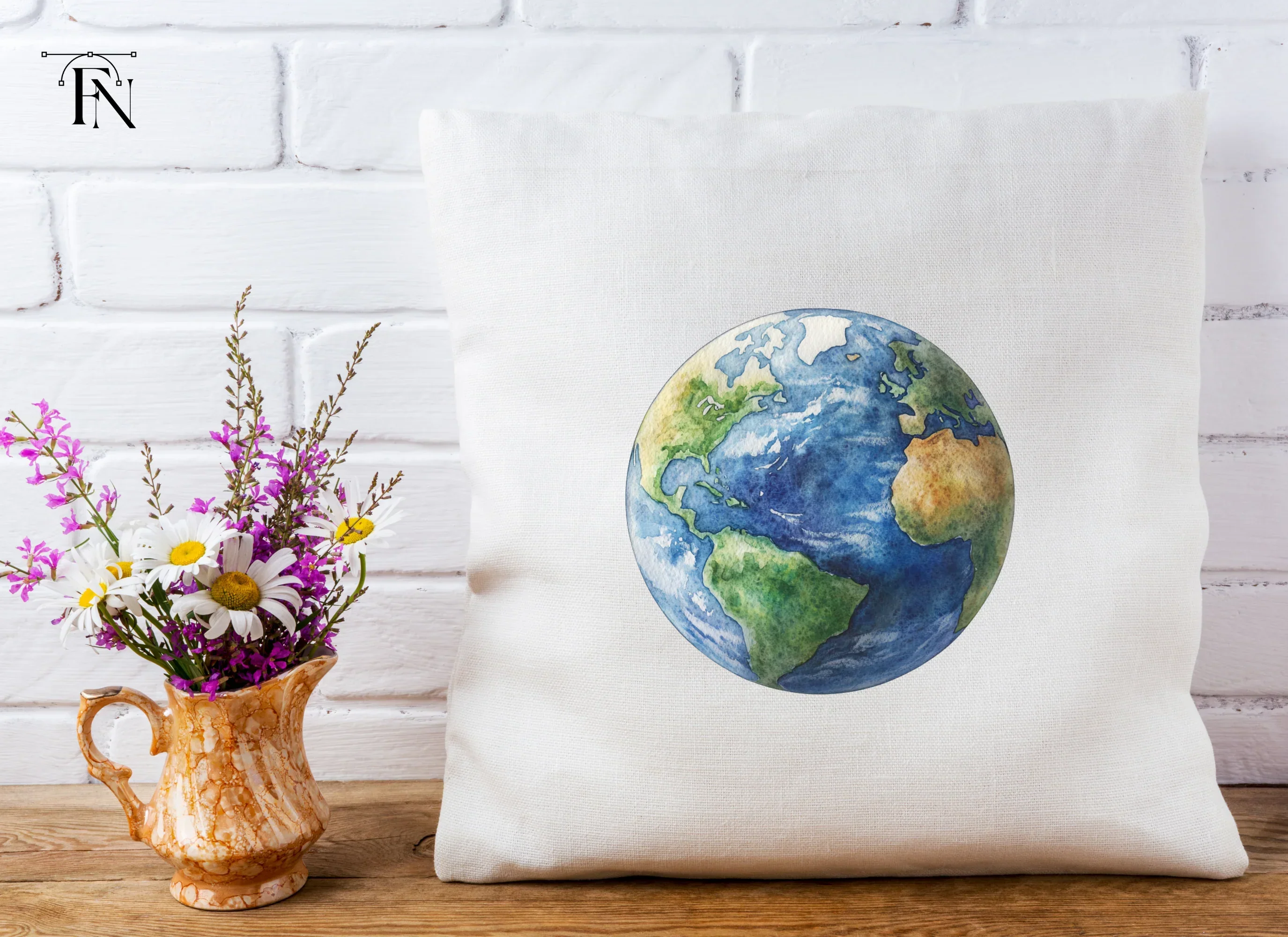 Hand Painted Earth Globes Clipart Bundle - Image 3