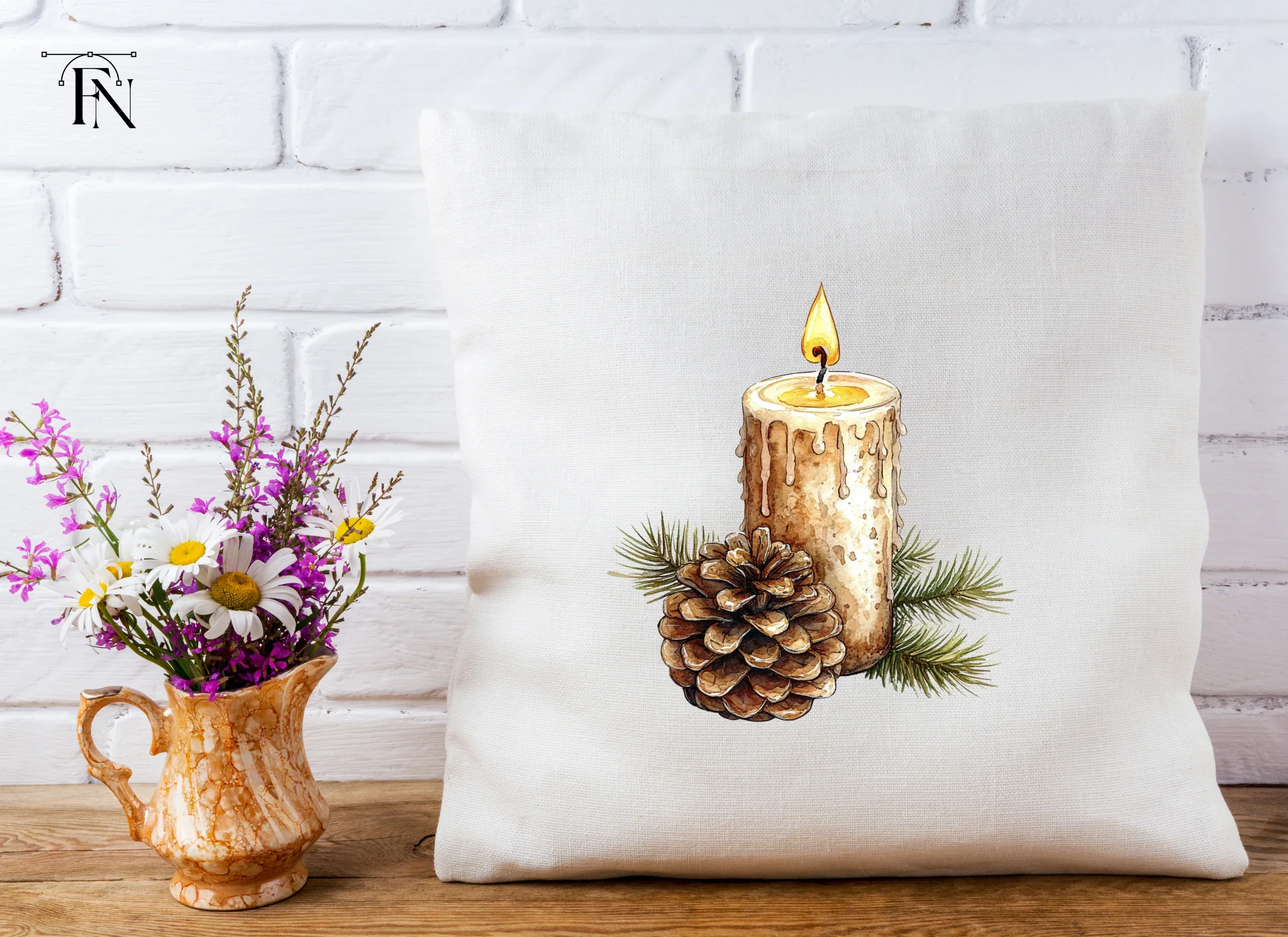 Hand Painted Holiday Candle Clipart Bundle - Image 4