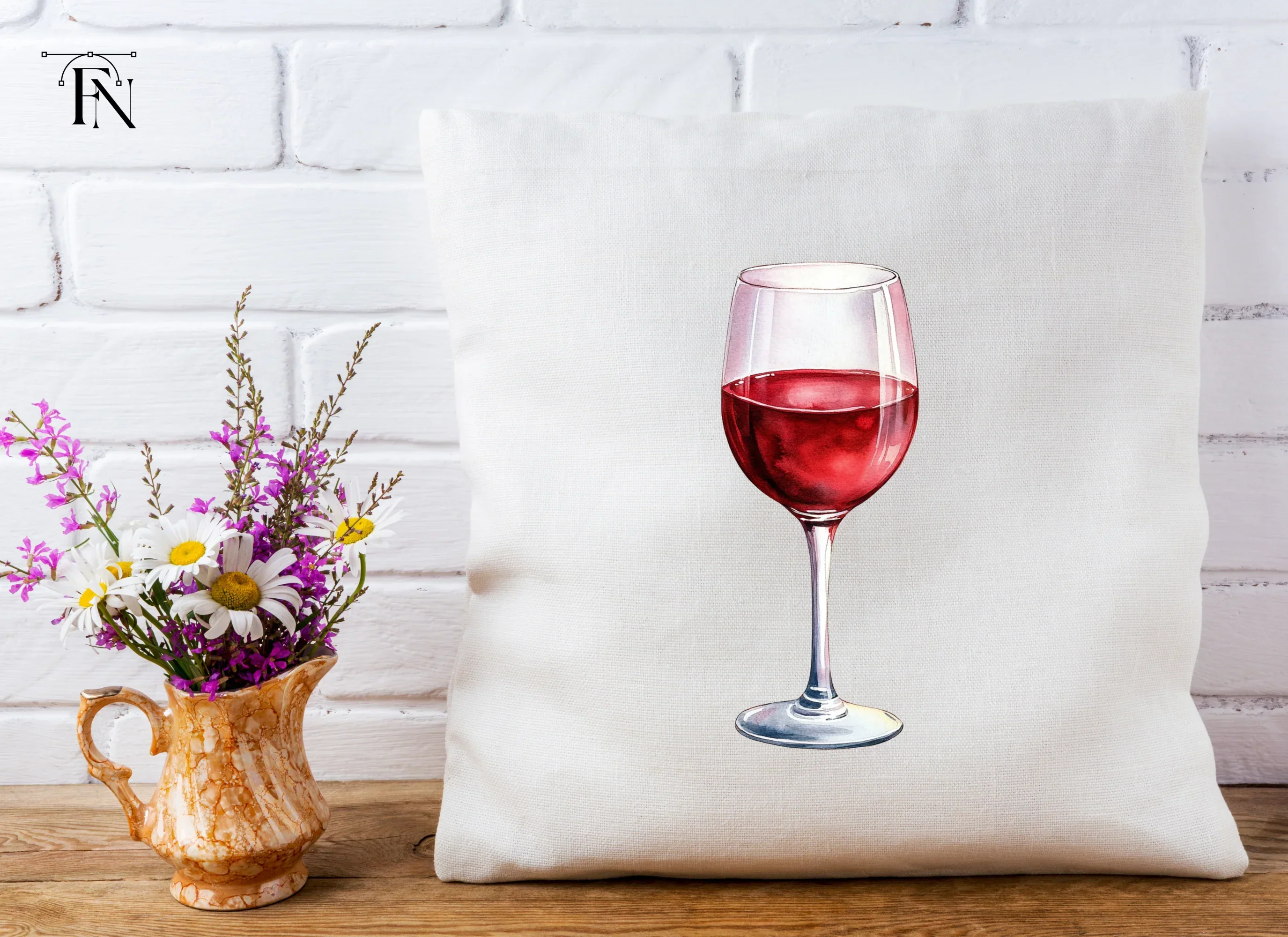Hand Painted Red Wine Glass Illustrations Clipart Bundle - Image 3