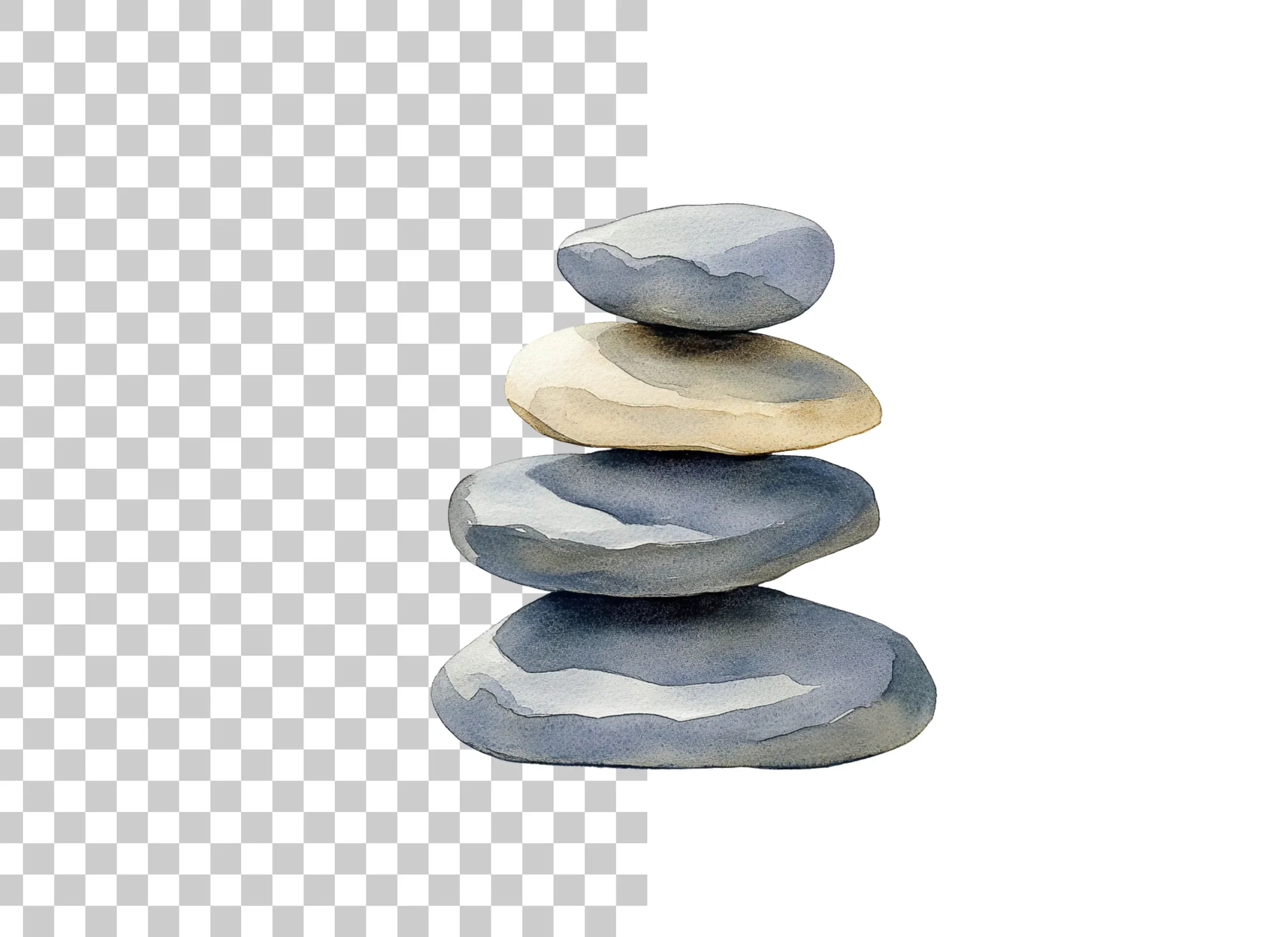 Hand Painted Rock Stacks Clipart Bundle - Image 6