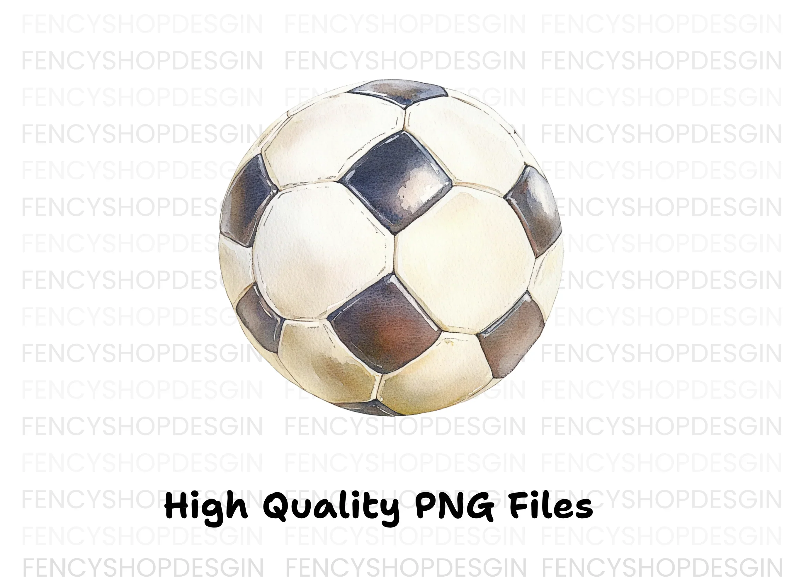 Hand Painted Soccer Ball Illustrations Clipart Bundle - Image 3