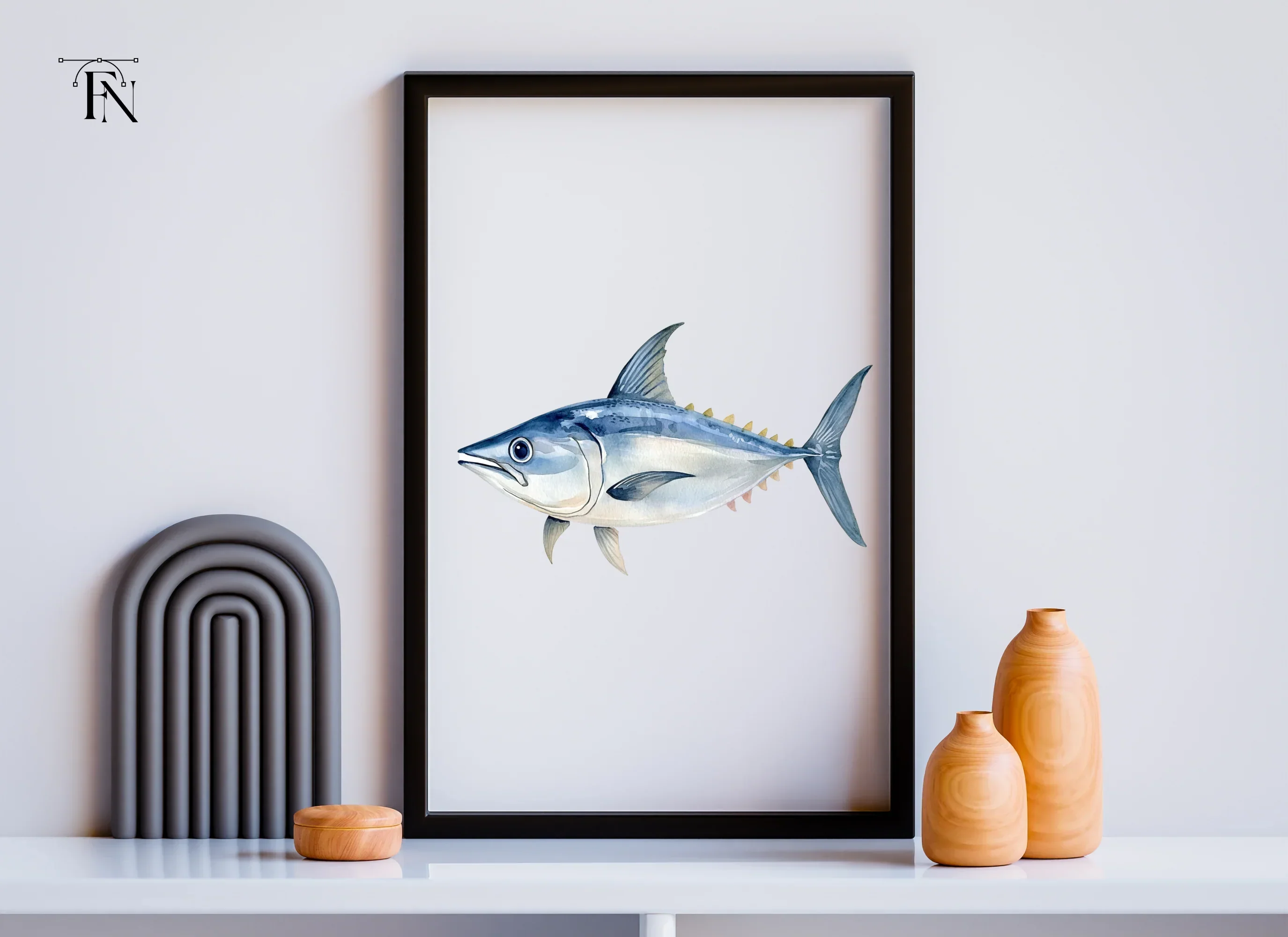 Hand Painted Tuna Clipart Bundle - Image 3