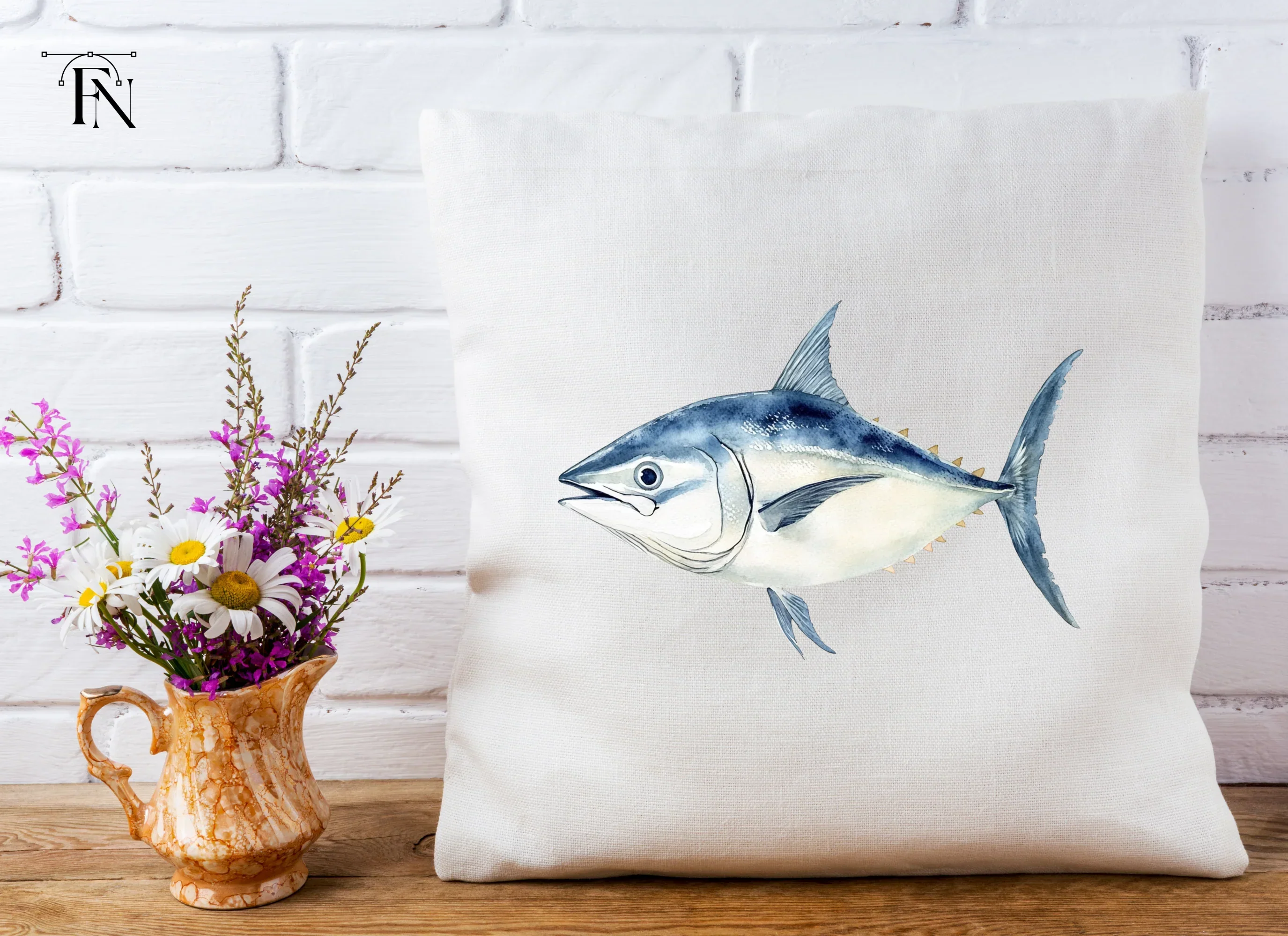 Hand Painted Tuna Clipart Bundle - Image 4