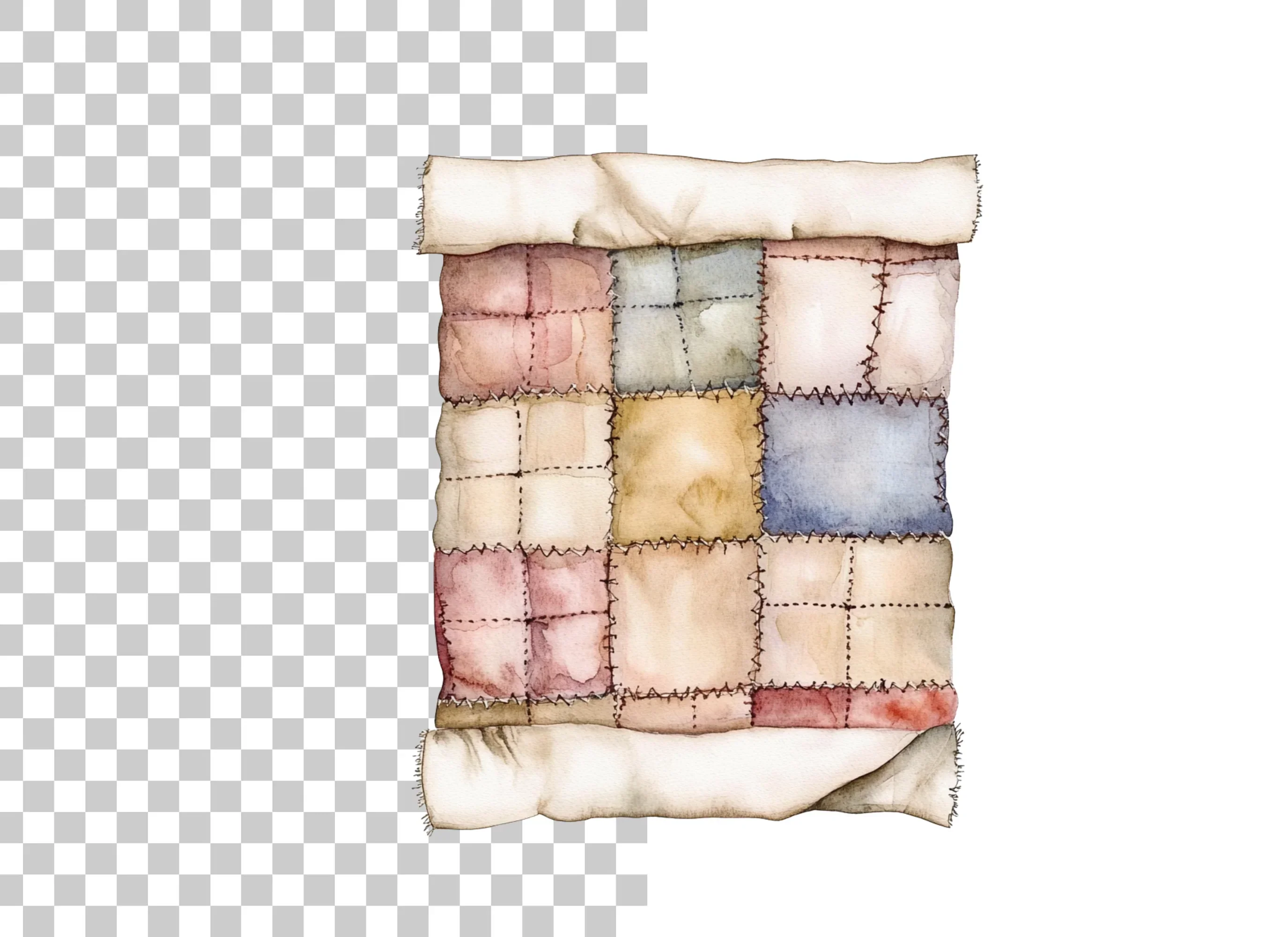 Hand Stitched Patchwork Quilt Clipart Bundle - Image 6