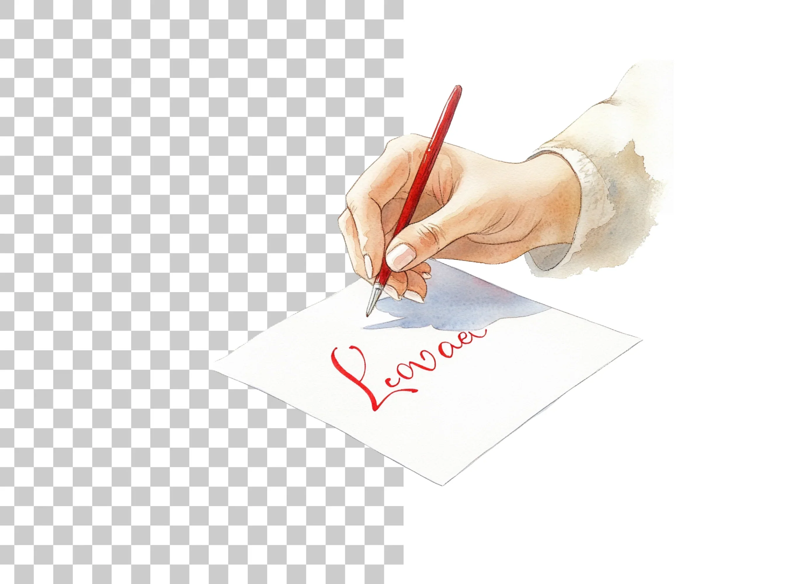 Hand Writing Love with Red Pen Clipart Bundle - Image 6