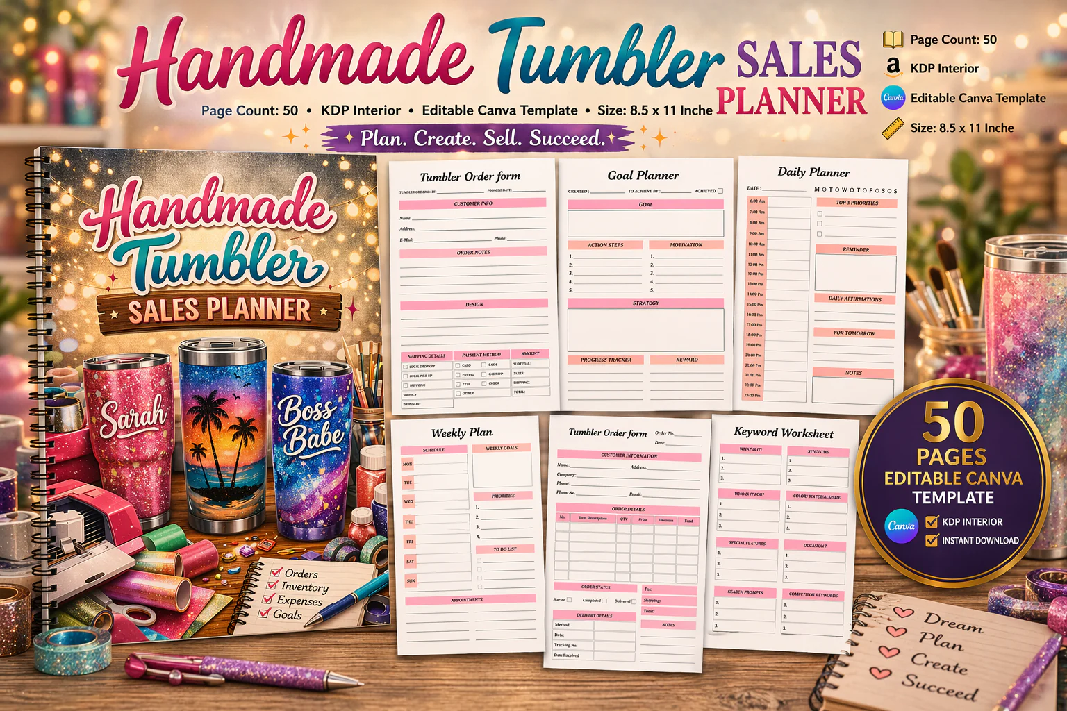 Handmade Tumbler Sales Planner