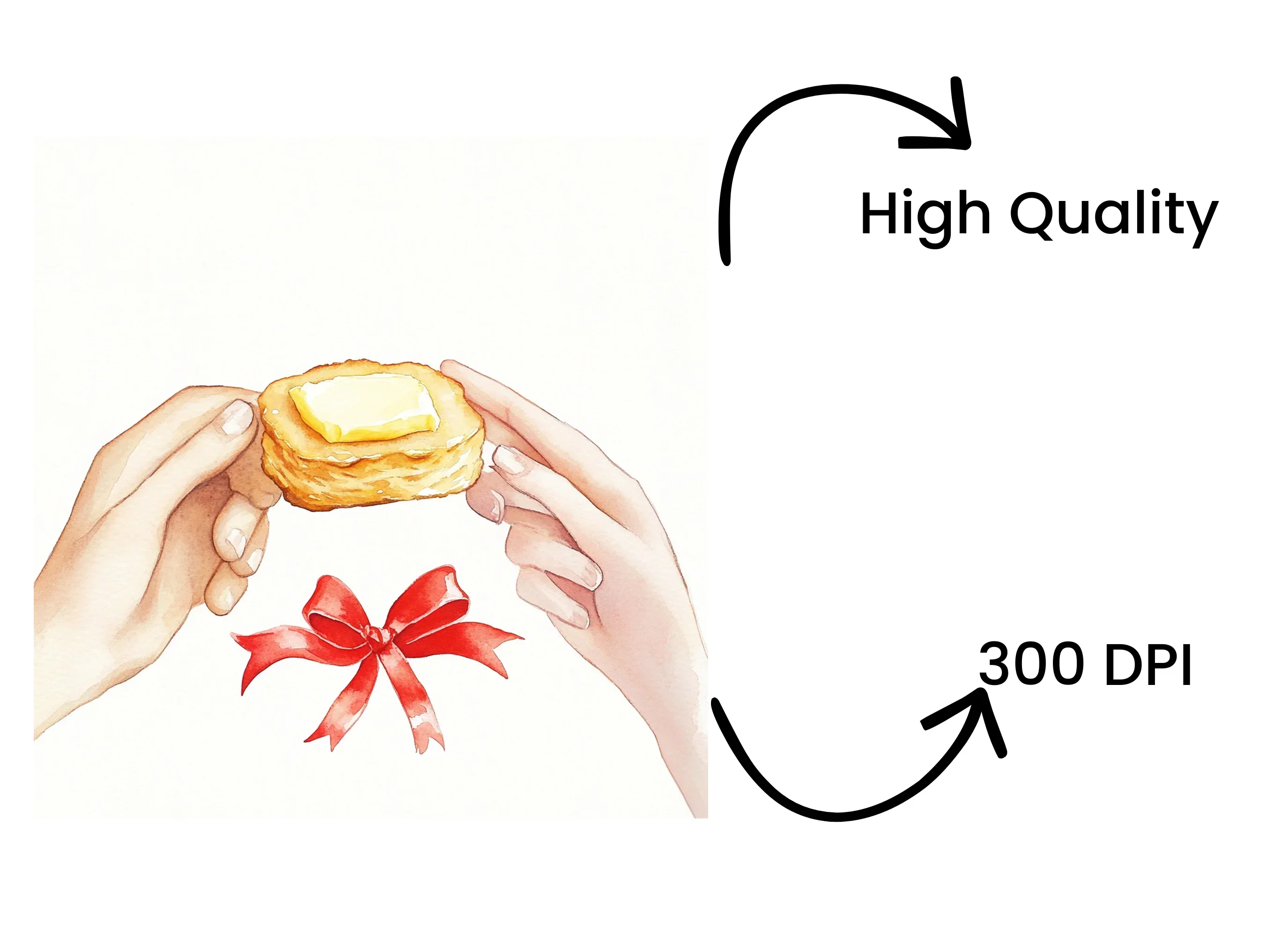 Hands Holding Biscuits with Ribbons Clipart Bundle - Image 4