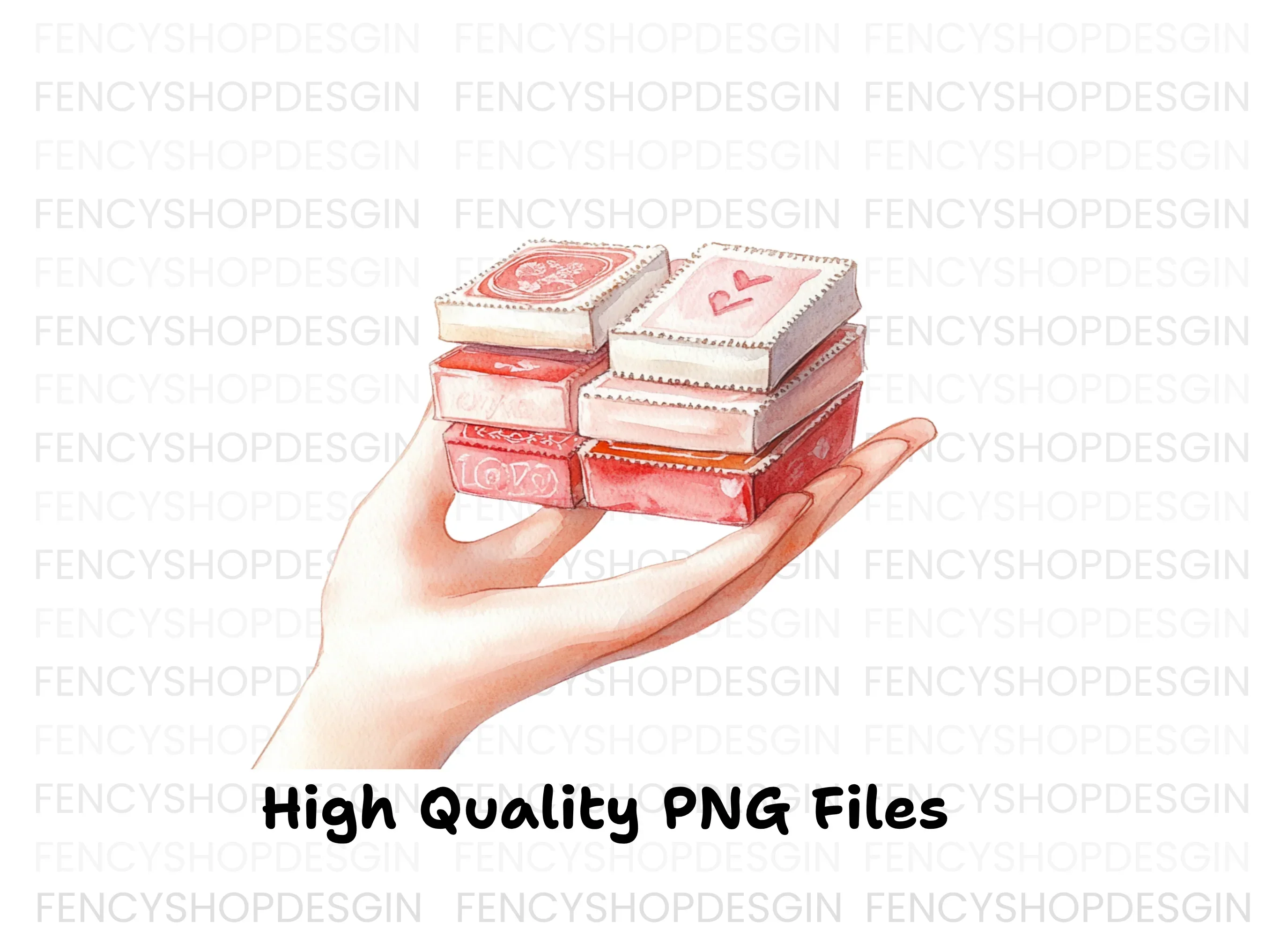 Hands Holding Love Cards Clipart Bundle - Image 3