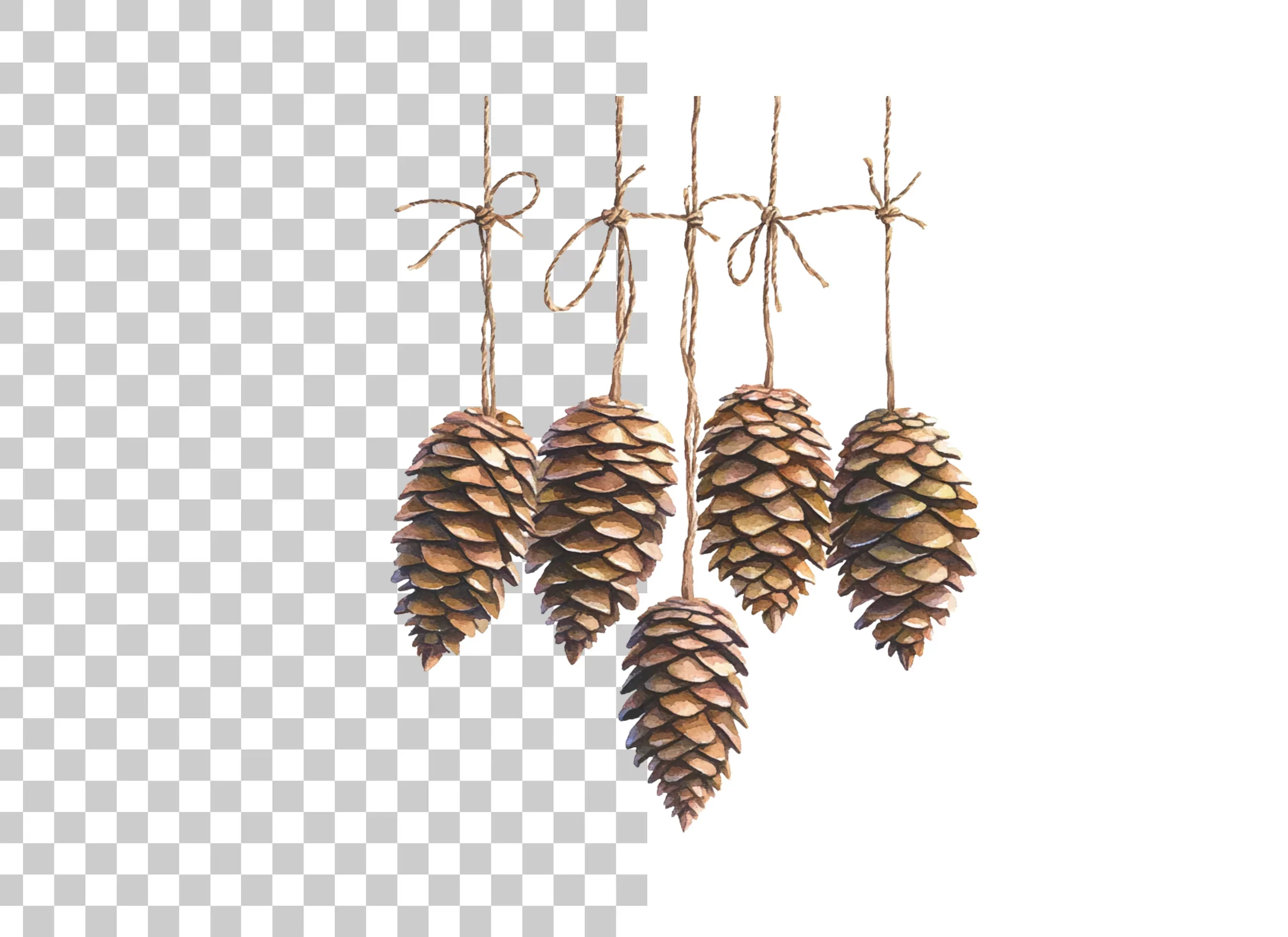 Hanging Pine Cones Clipart Bundle - Image 6