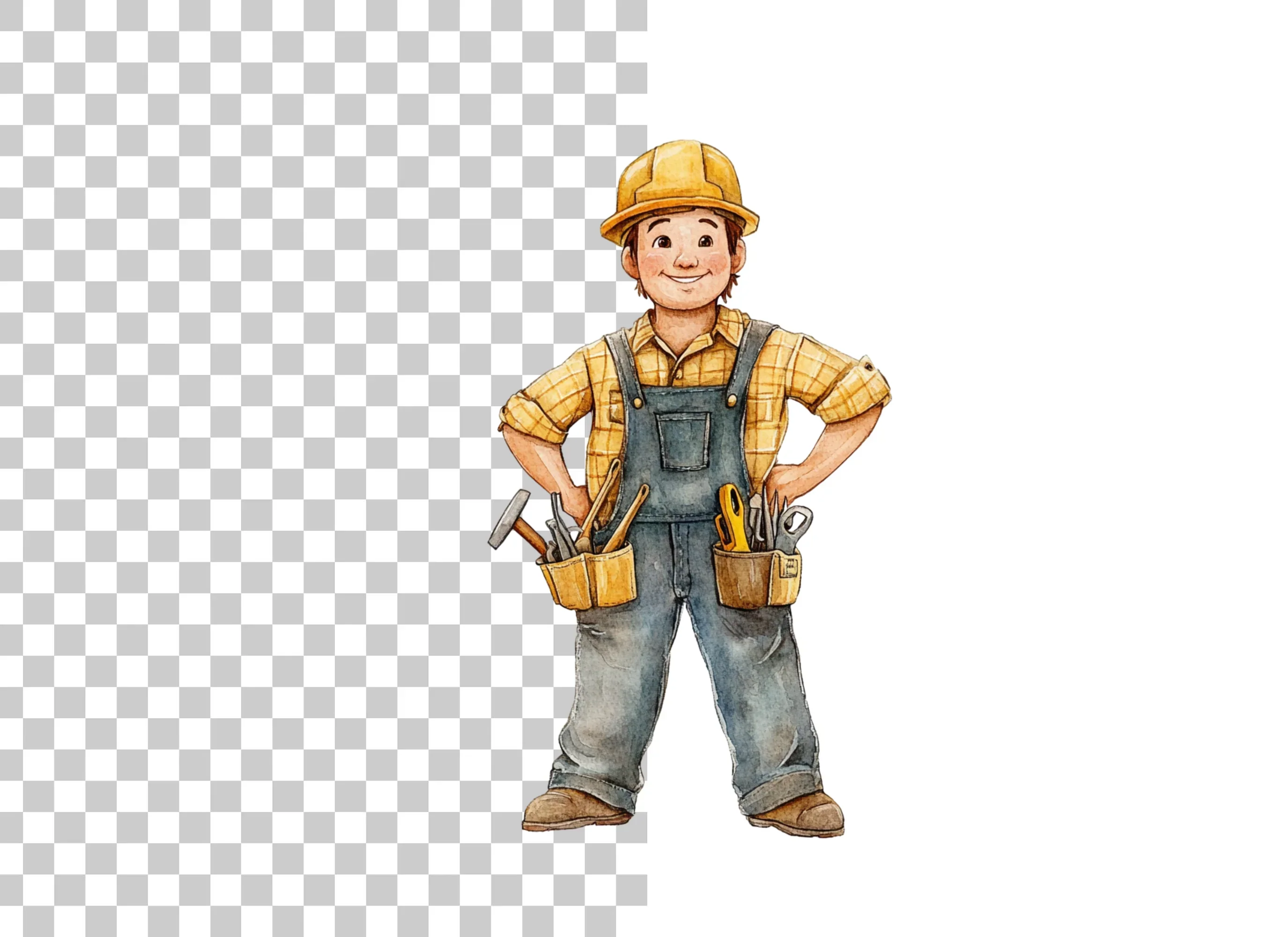 Happy Cartoon Builder Clipart Bundle - Image 2