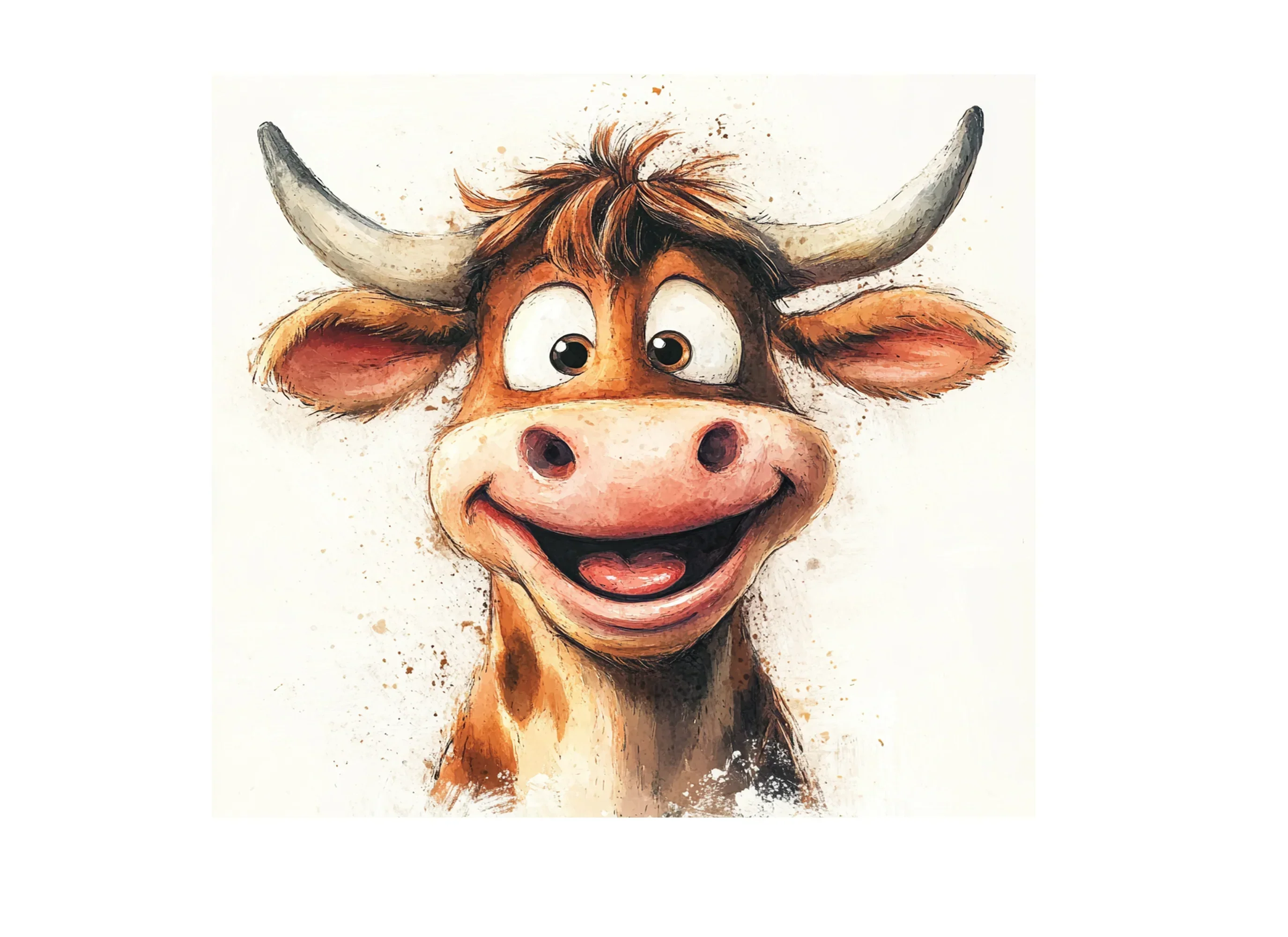 Happy Cartoon Cow Face Clipart Bundle - Image 2