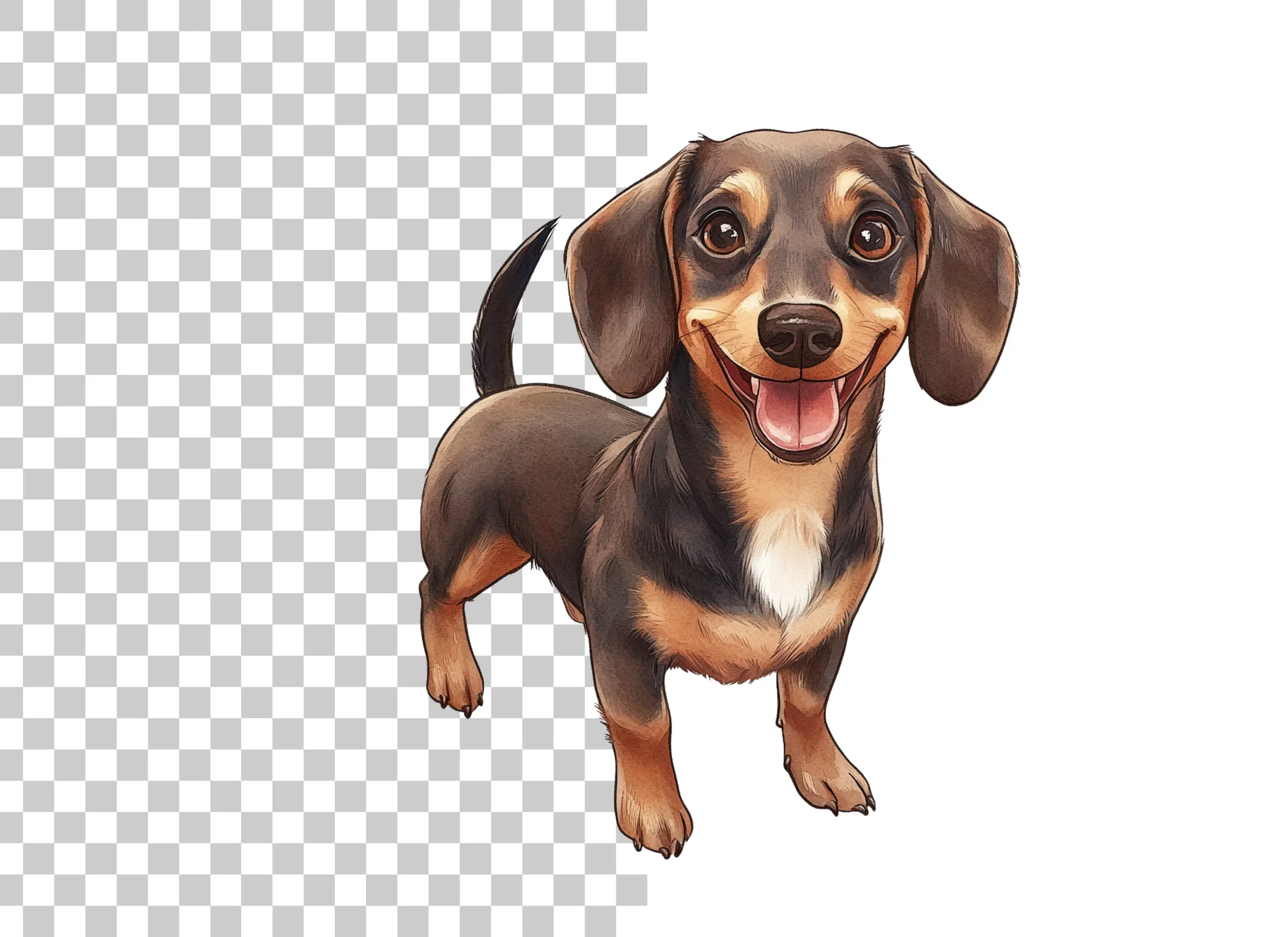 Happy Dachshund Puppy Clipart Bundle - Image 6