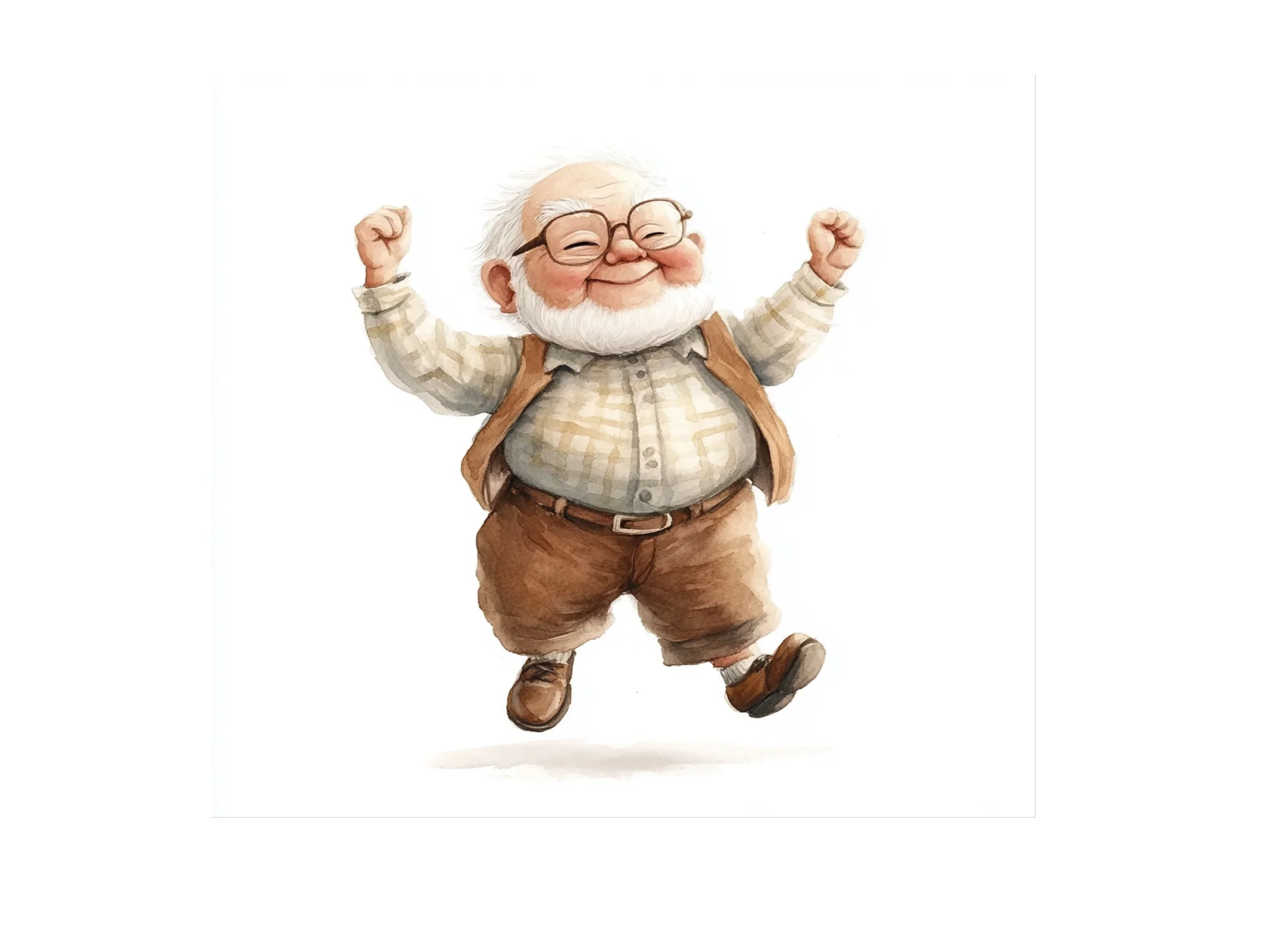 Happy Elderly Men Dancing Clipart Bundle - Image 2