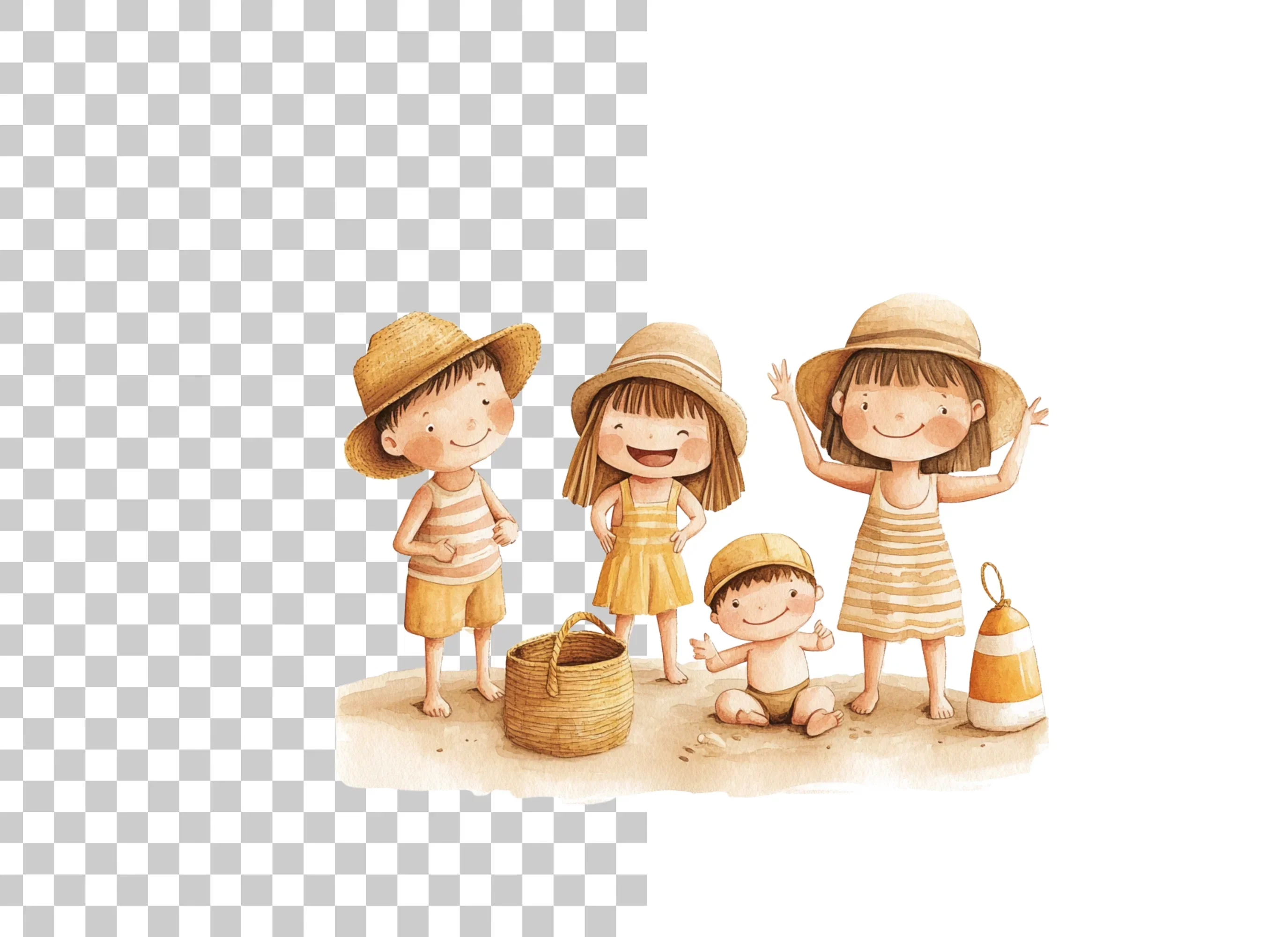 Happy Family Beach Day Clipart Bundle - Image 2