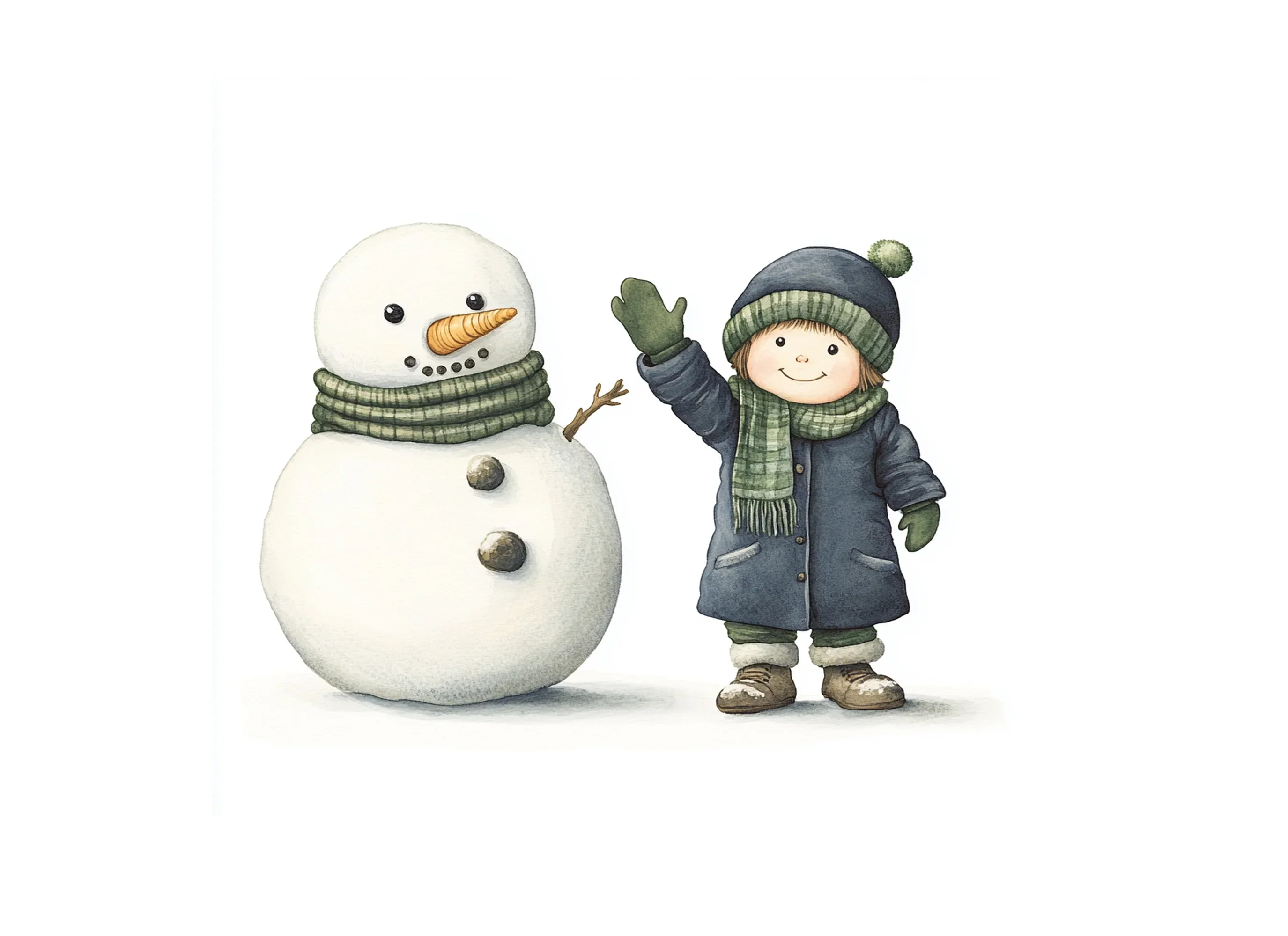 Happy Kids and Snowmen Winter Clipart Bundle - Image 3