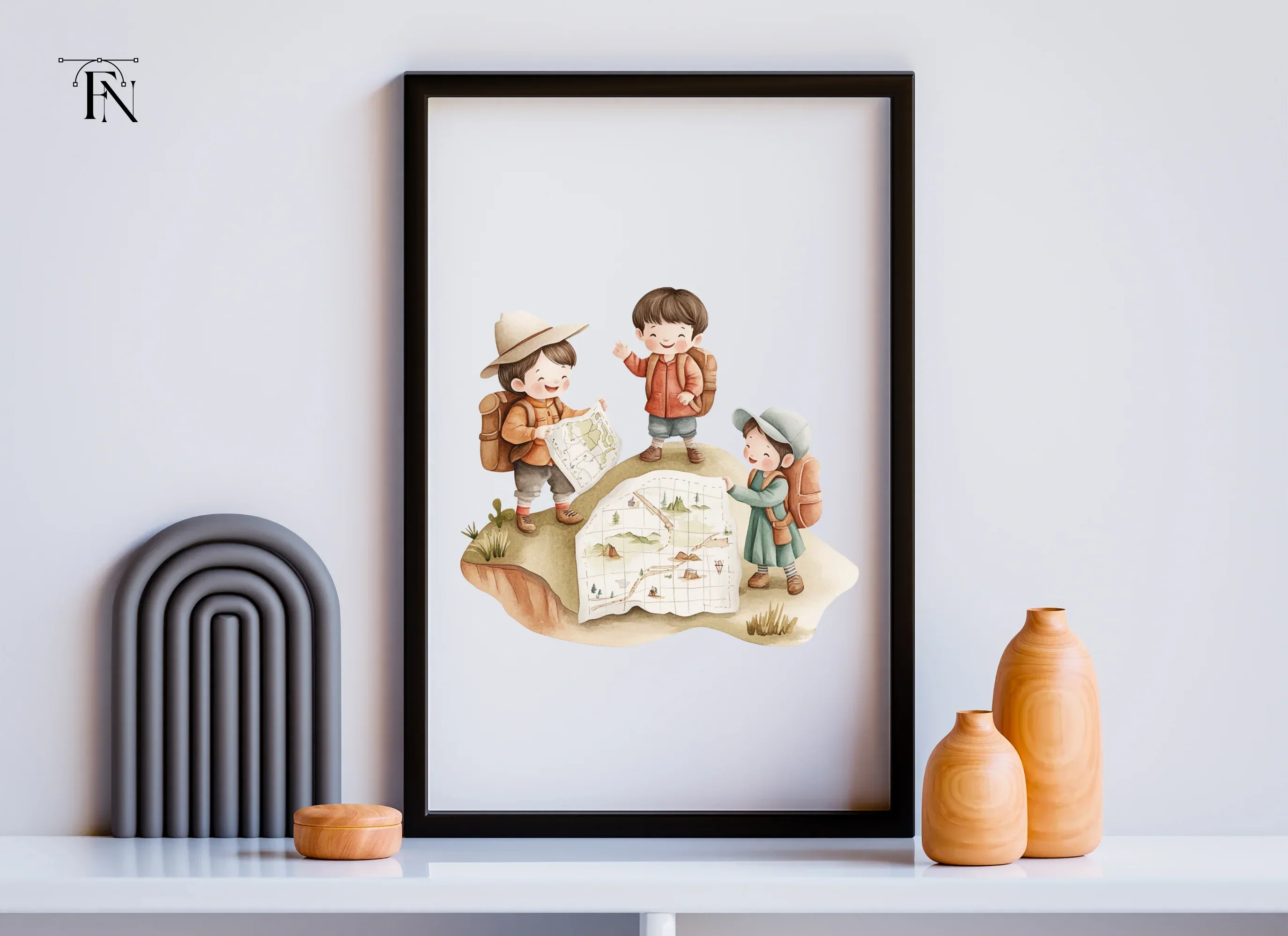 Happy Kids Exploring Map Clipart Bundle - Image 6