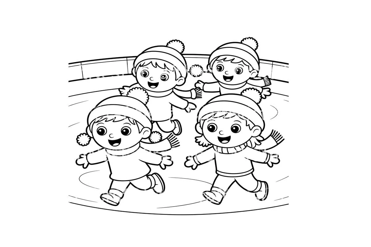 Happy Kids Ice Skating Coloring Books - Image 2