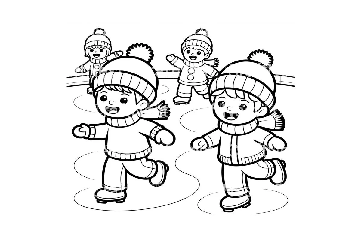 Happy Kids Ice Skating Coloring Books - Image 3