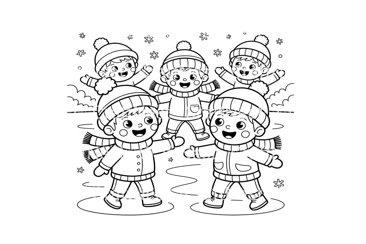 Happy Kids Ice Skating Coloring Books - Image 4