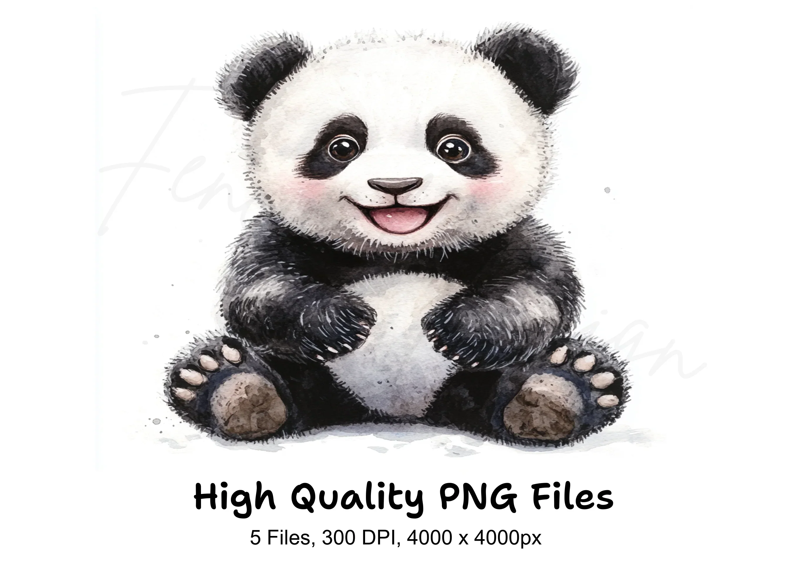 Happy Panda Bear Clipart Bundle