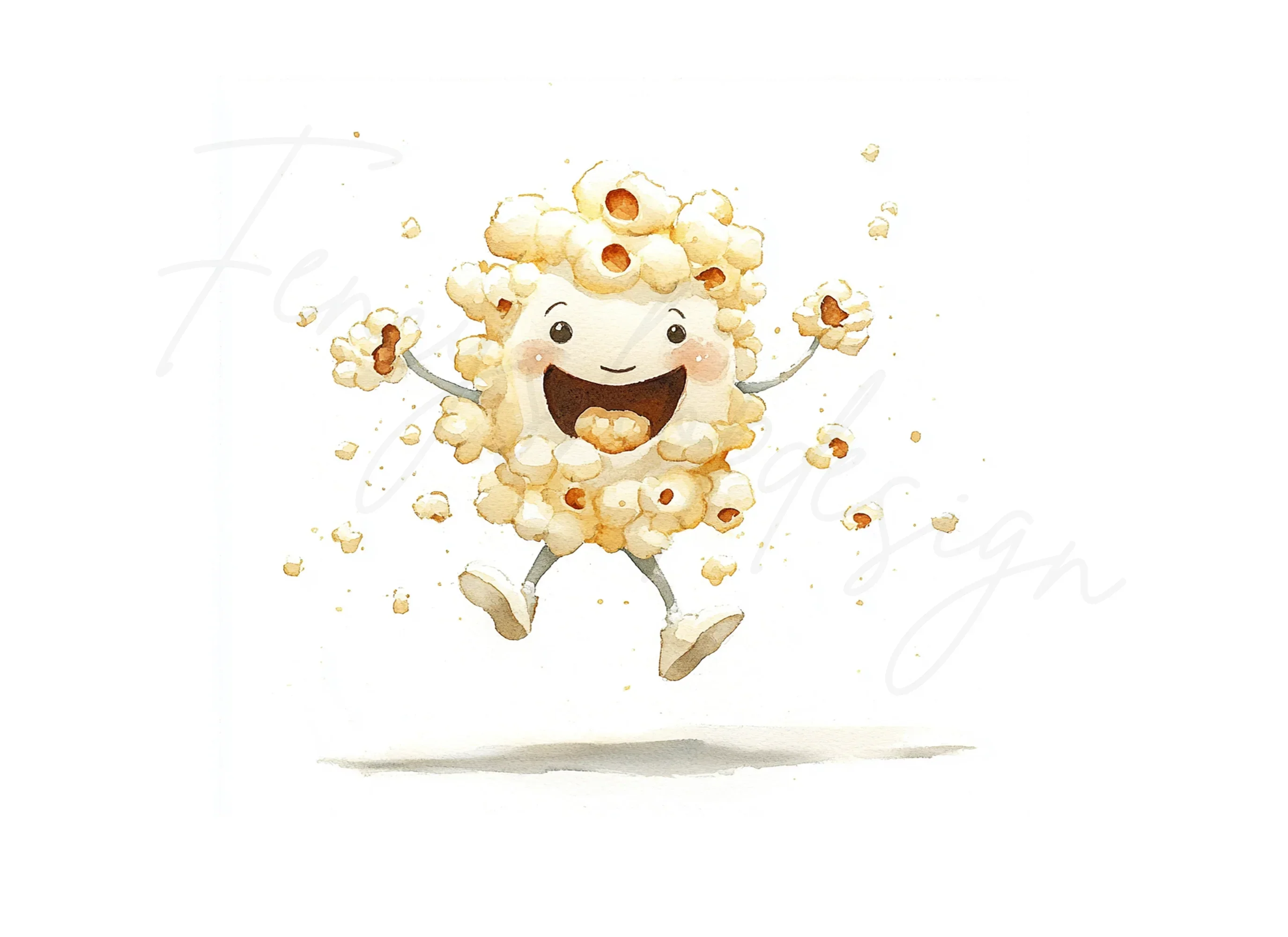 Happy Popcorn Characters Clipart Bundle - Image 3
