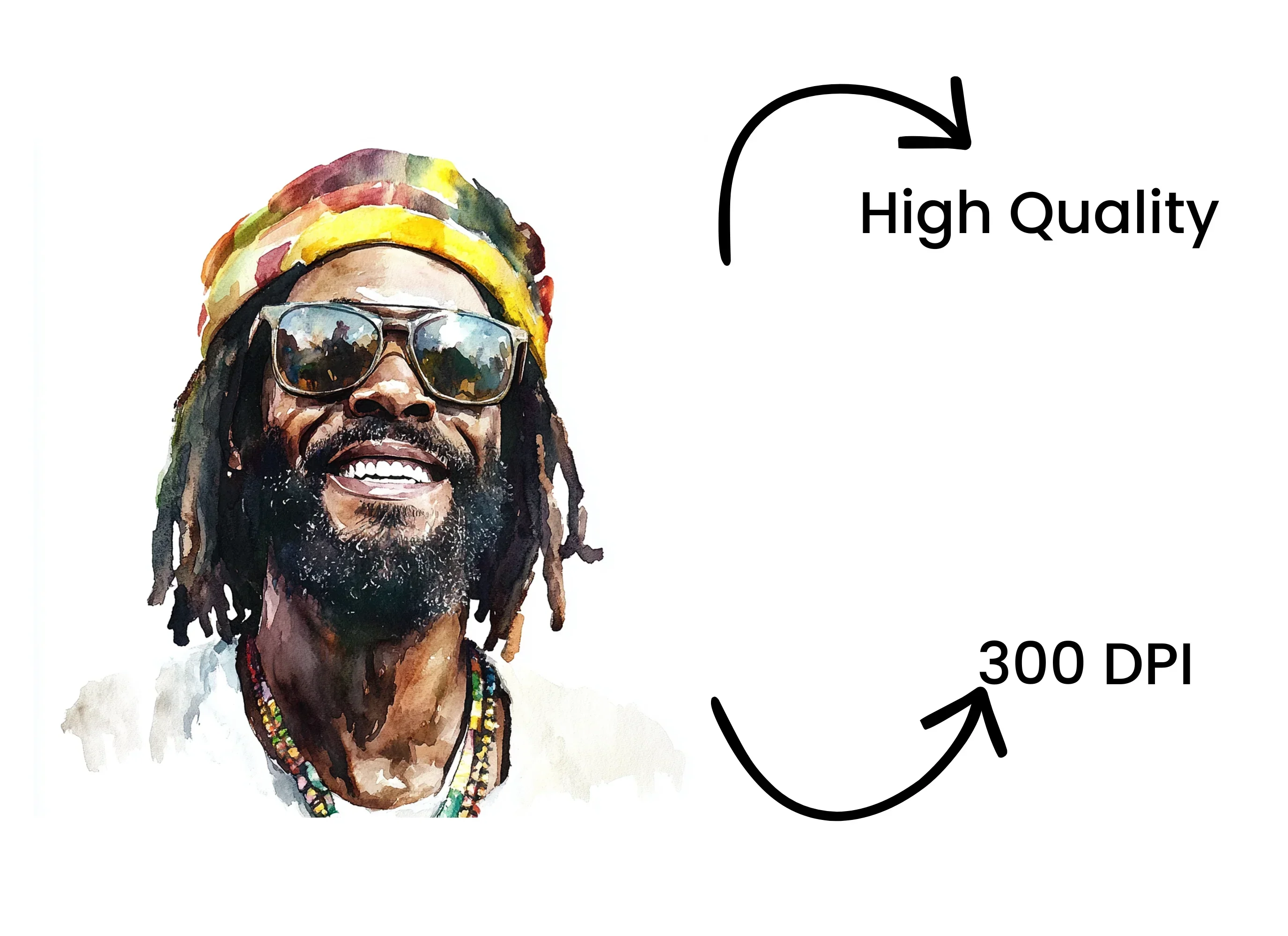 Happy Rasta Man Clipart Bundle - Image 4
