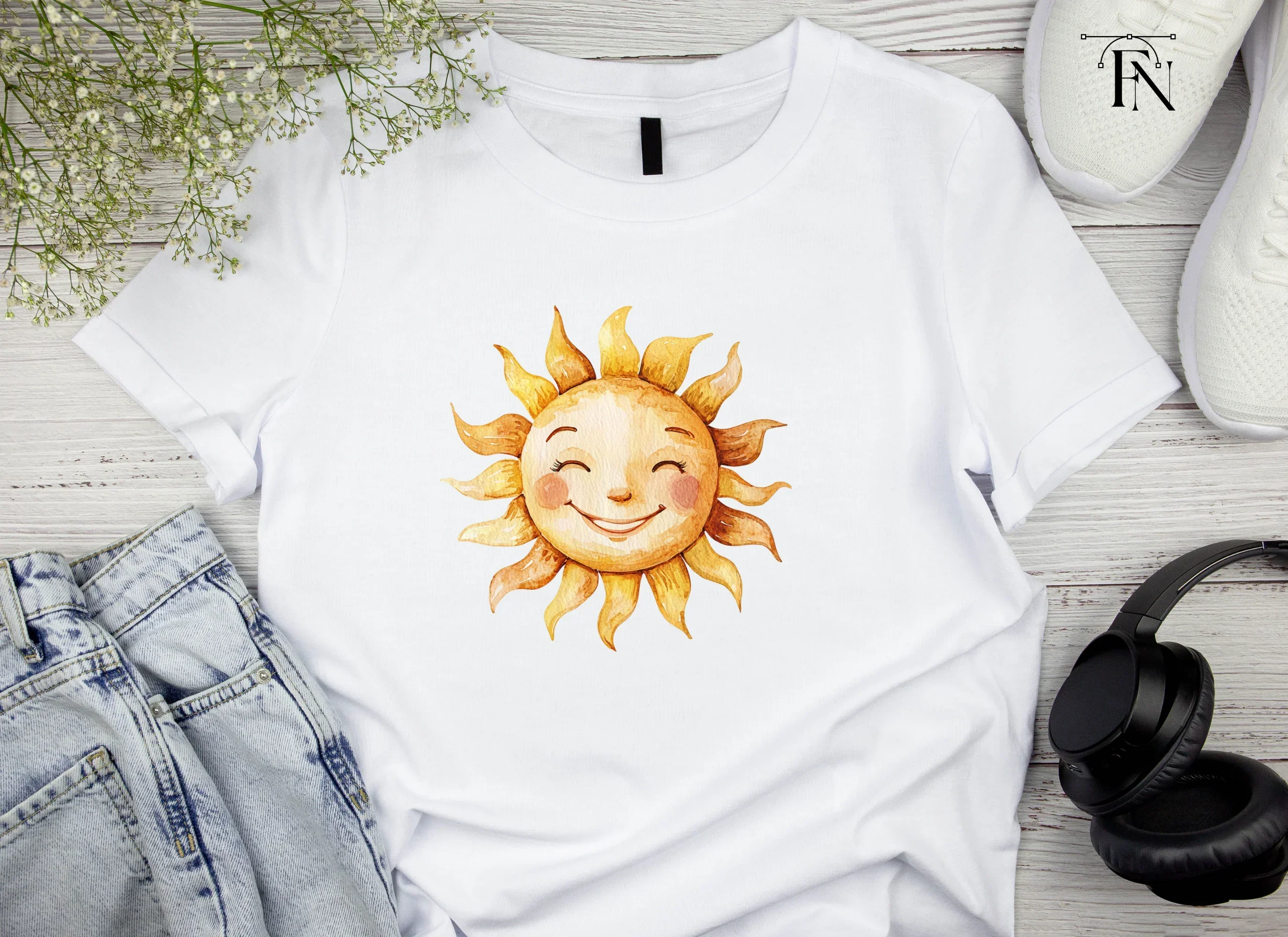 Happy Sun Faces Clipart Bundle - Image 4