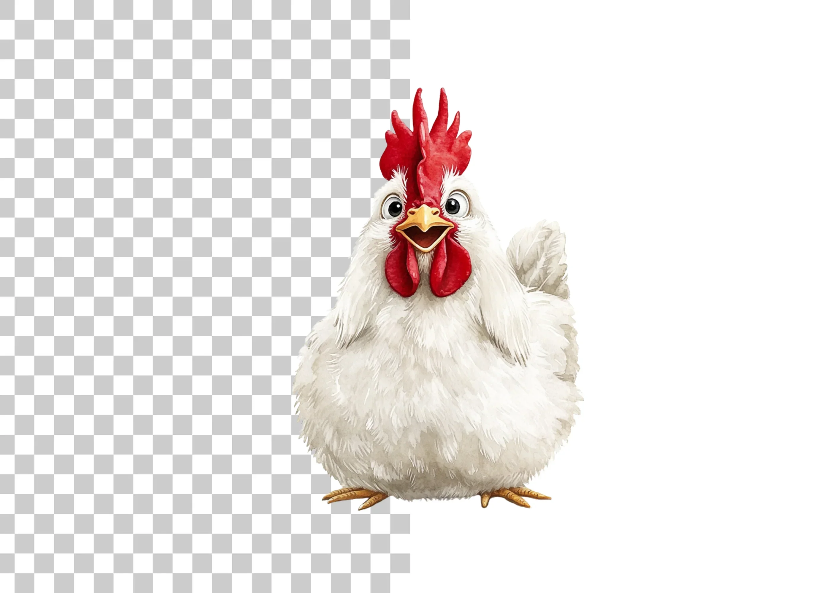 Happy White Chicken Clipart Bundle - Image 2