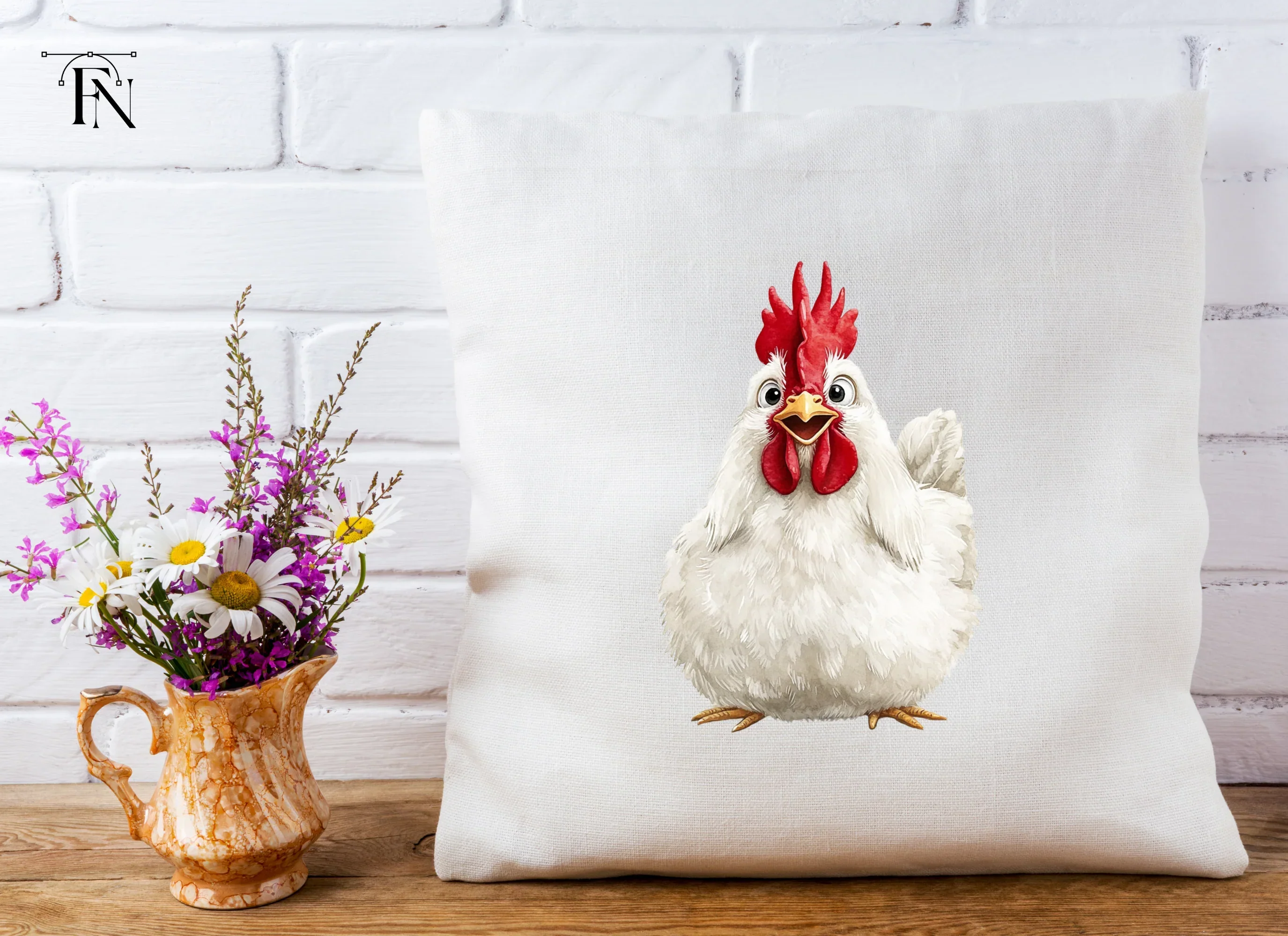 Happy White Chicken Clipart Bundle - Image 5